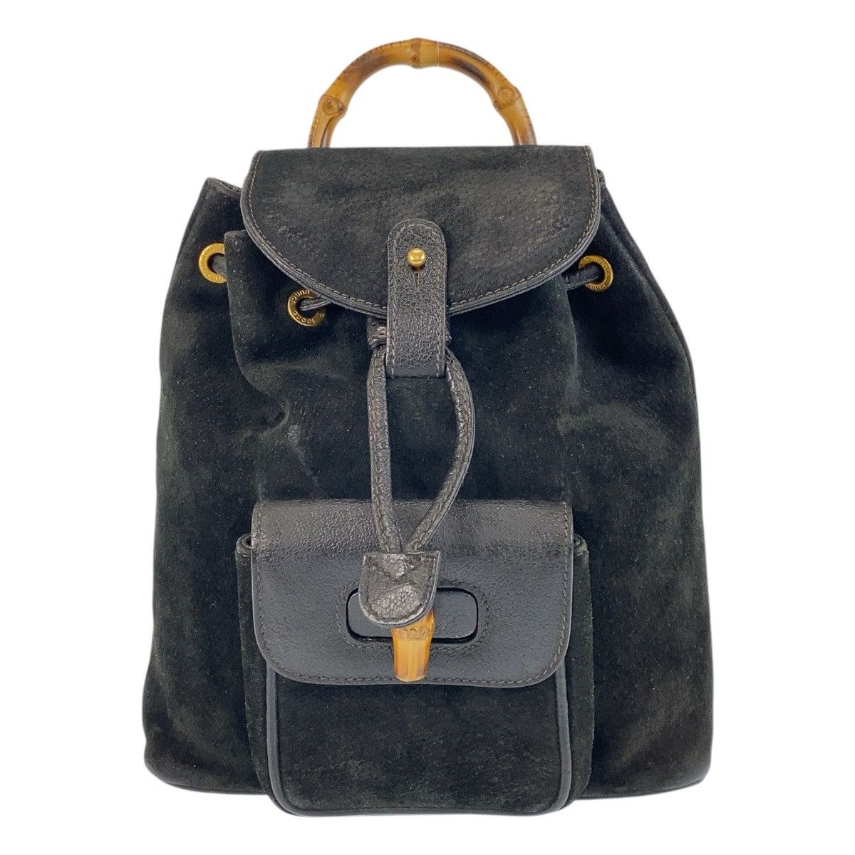 Gucci Gucci Bamboo Suede Backpack Leather Backpack 003 1705 0030 DUTY FREE for USA