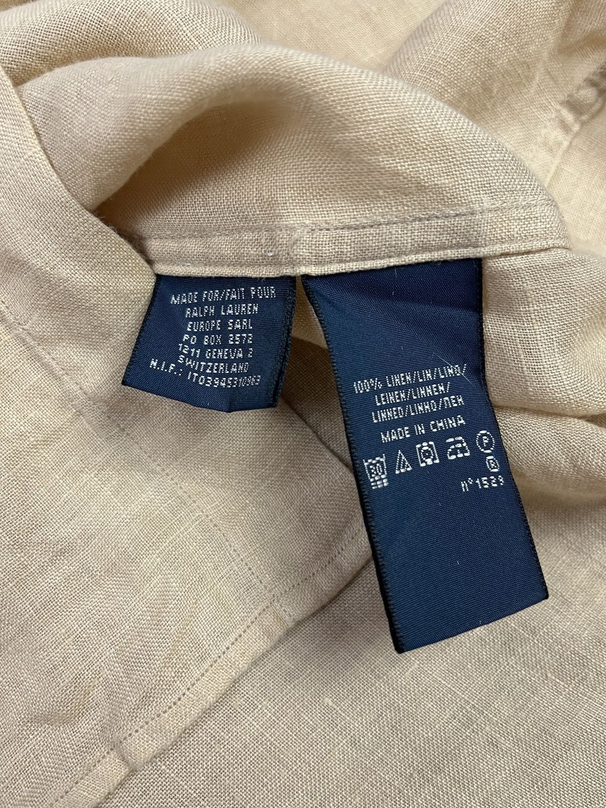 Polo Ralph Lauren Linen Shirt Beige Safari Classic Fit Lightweight Summer Size S / US 4 / IT 40 - 7 Thumbnail