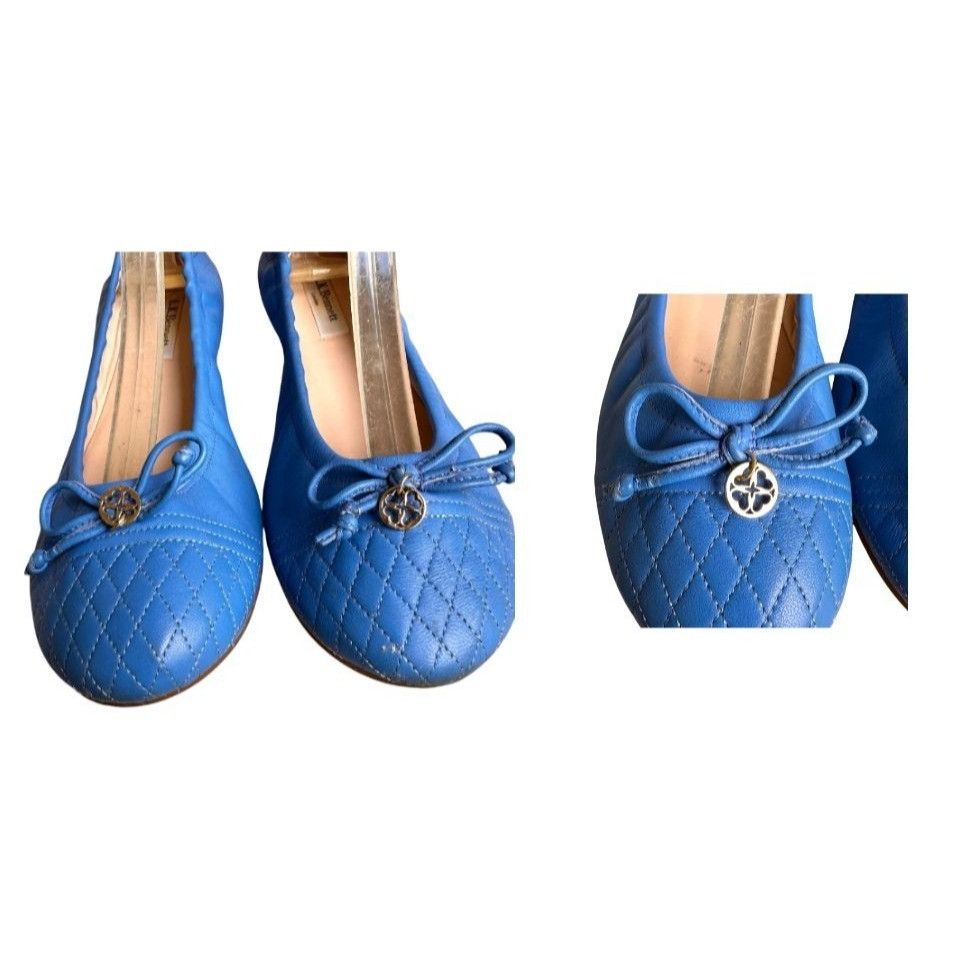 Other L K Bennett London Royal Blue Nappa Leather Sissy Ballet Fla Size US 8.5 / IT 38.5 - 2 Thumbnail
