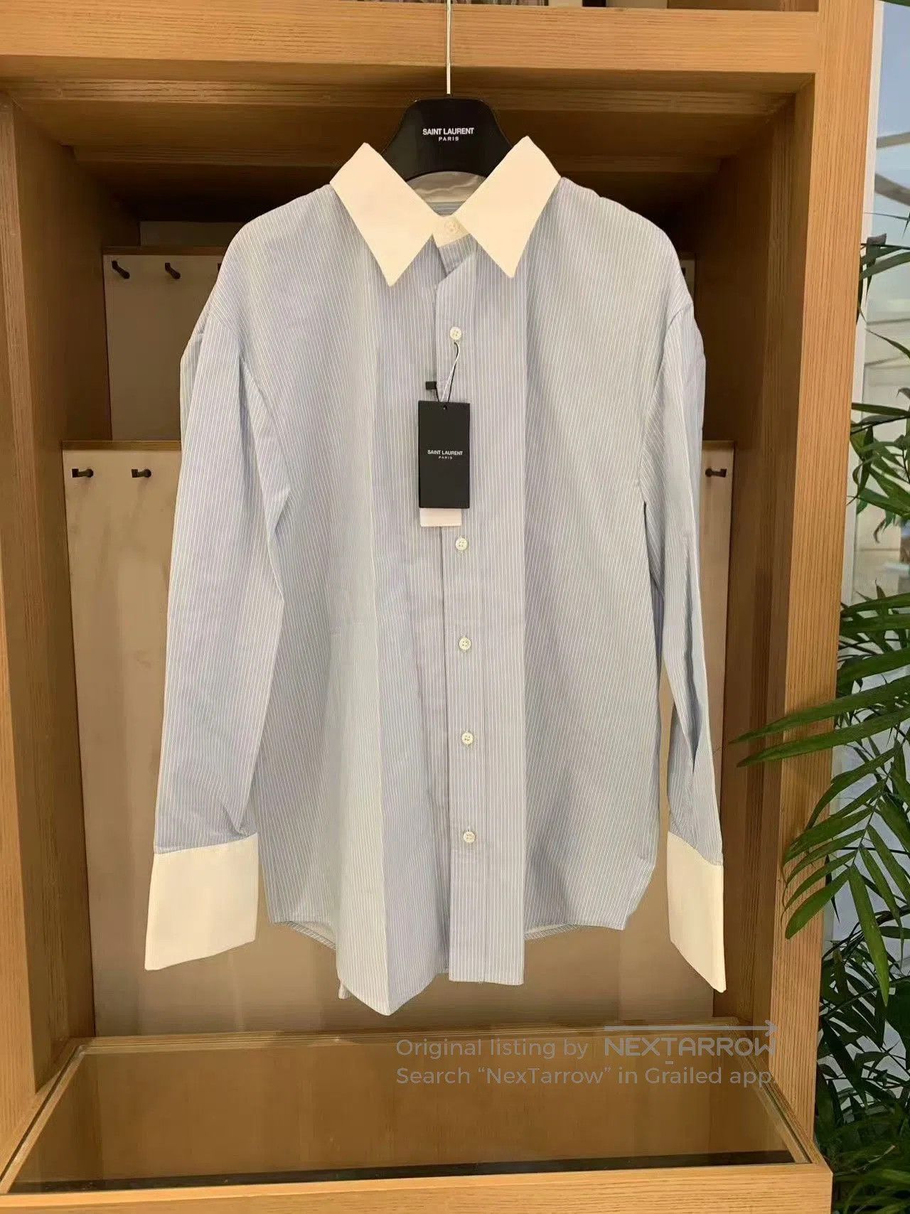 Saint Laurent Paris Saint Laurent Blue White Striped Long. Size S / US 4 / IT 40 - 1 Thumbnail