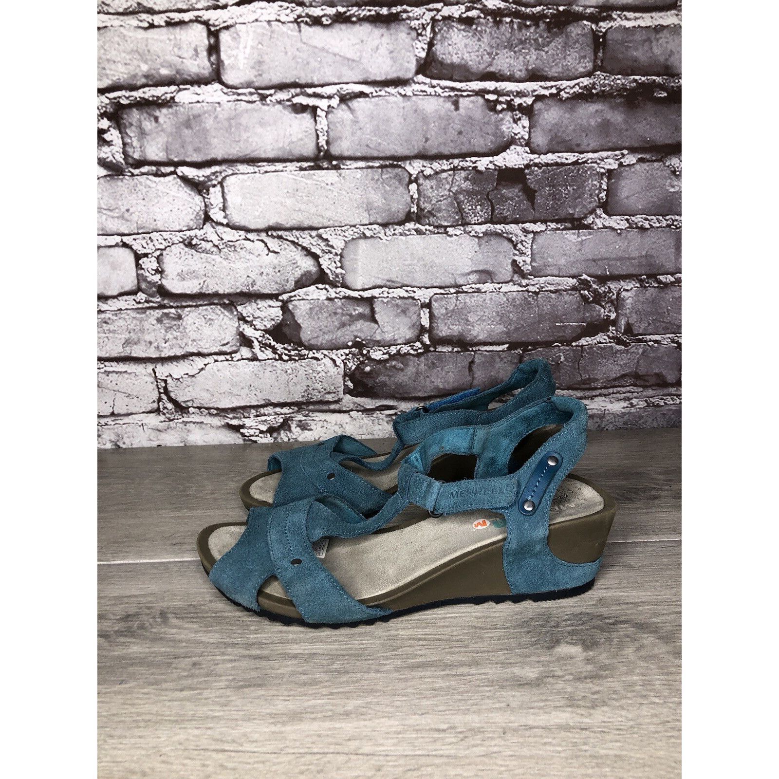Merrell Merrell Revalli Dragonfly Blue Teal Leather Strappy Wedge Sa Size US 7 / IT 37 - 12 Thumbnail