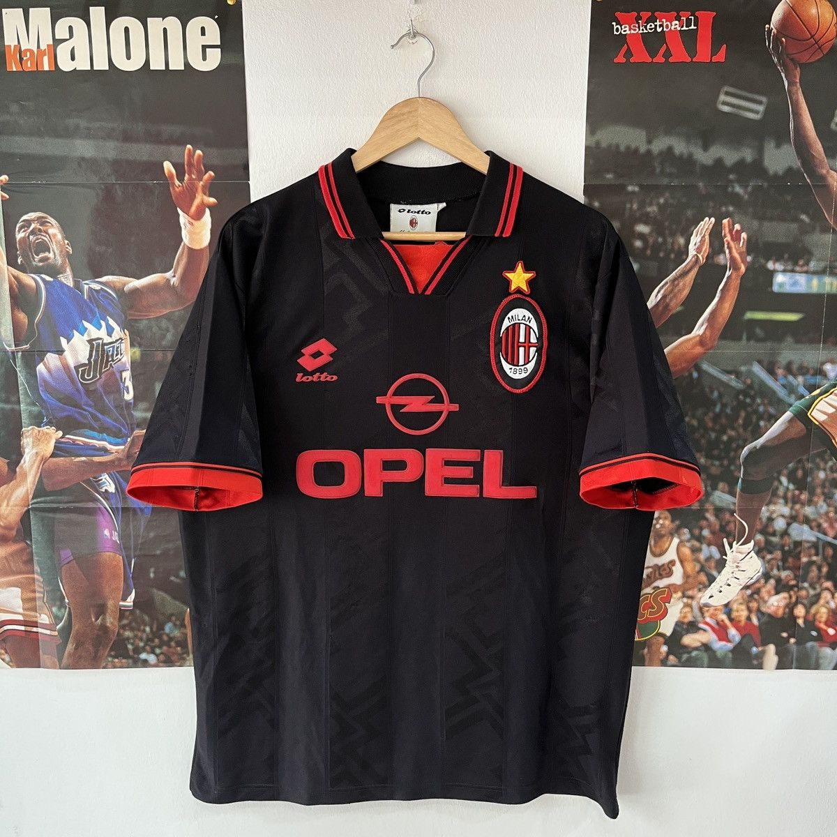 Lotto Sport × Vintage AC Milan 94/95 player issue home shirt