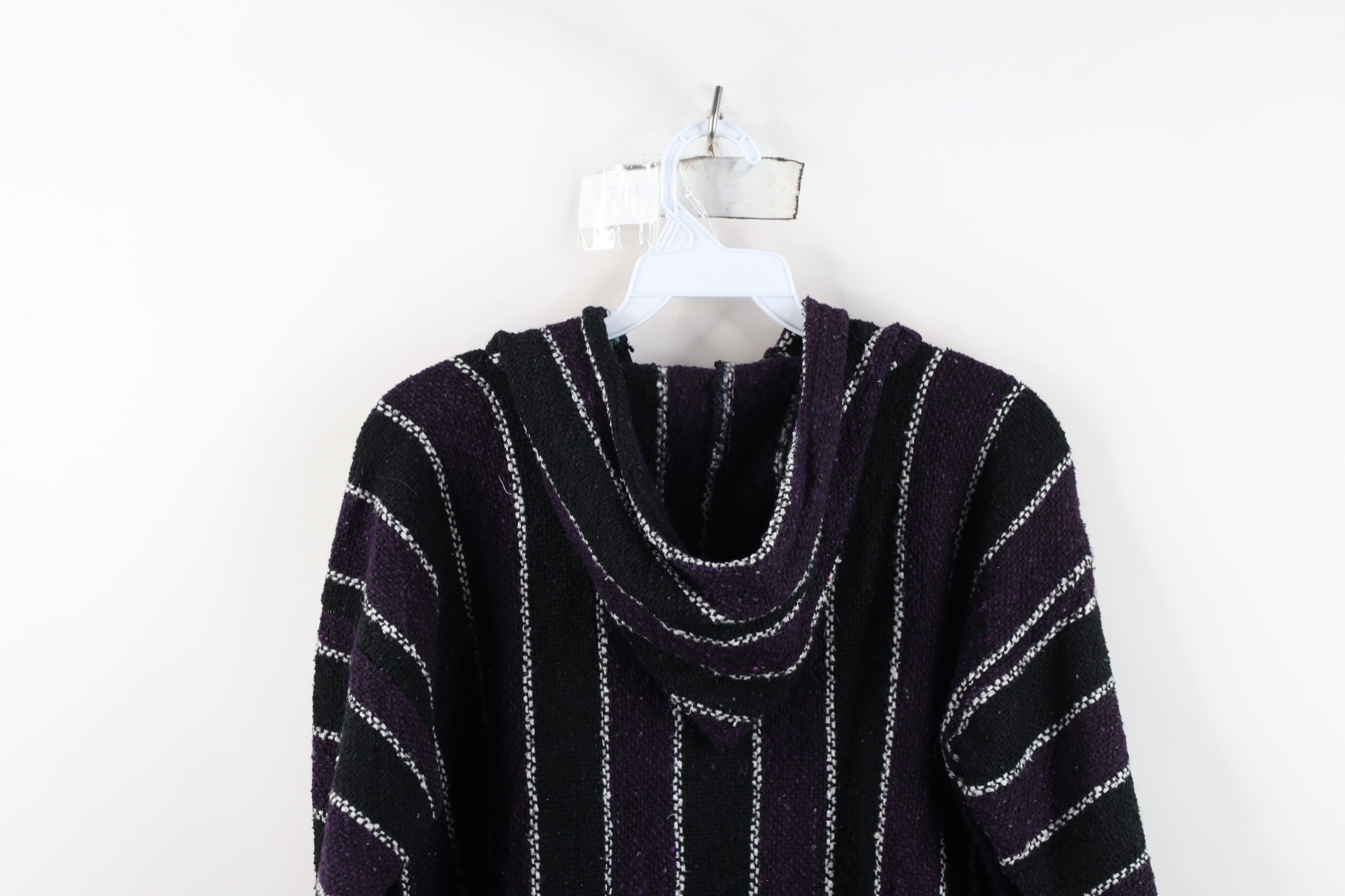 Vintage Vintage 90s Streetwear Striped Knit Drug Rug Hoodie Size M / US 6-8 / IT 42-44 - 12 Thumbnail