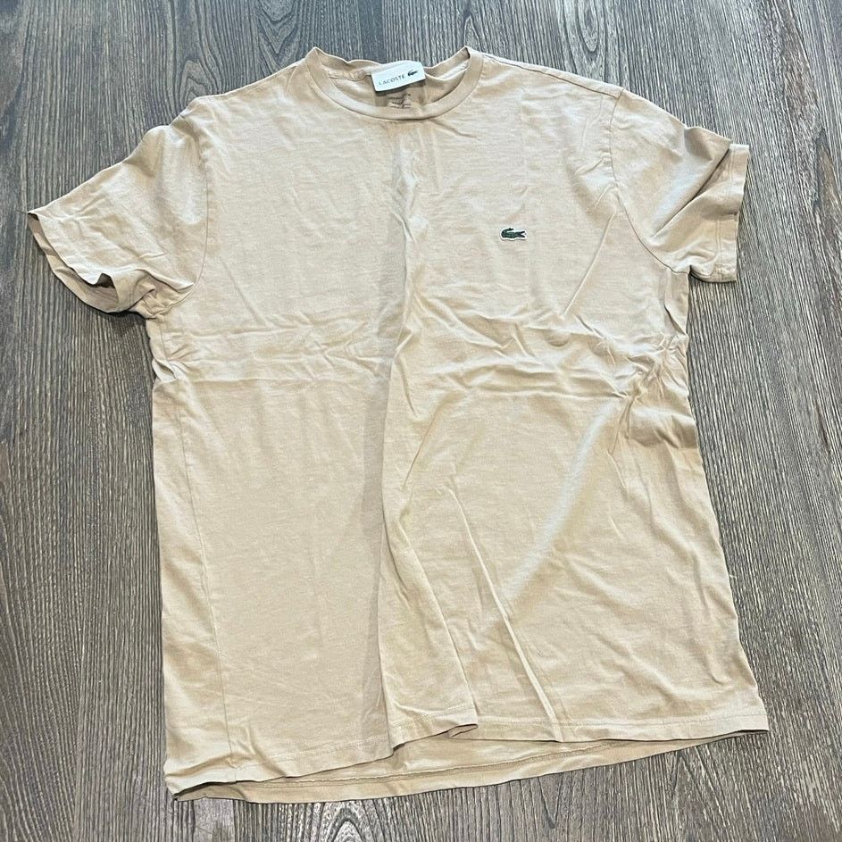 Lacoste Lacoste Mens T-Shirt Short Sleeve Crewneck Cotton Tan Size L Size US L / EU 52-54 / 3 - 1 Thumbnail