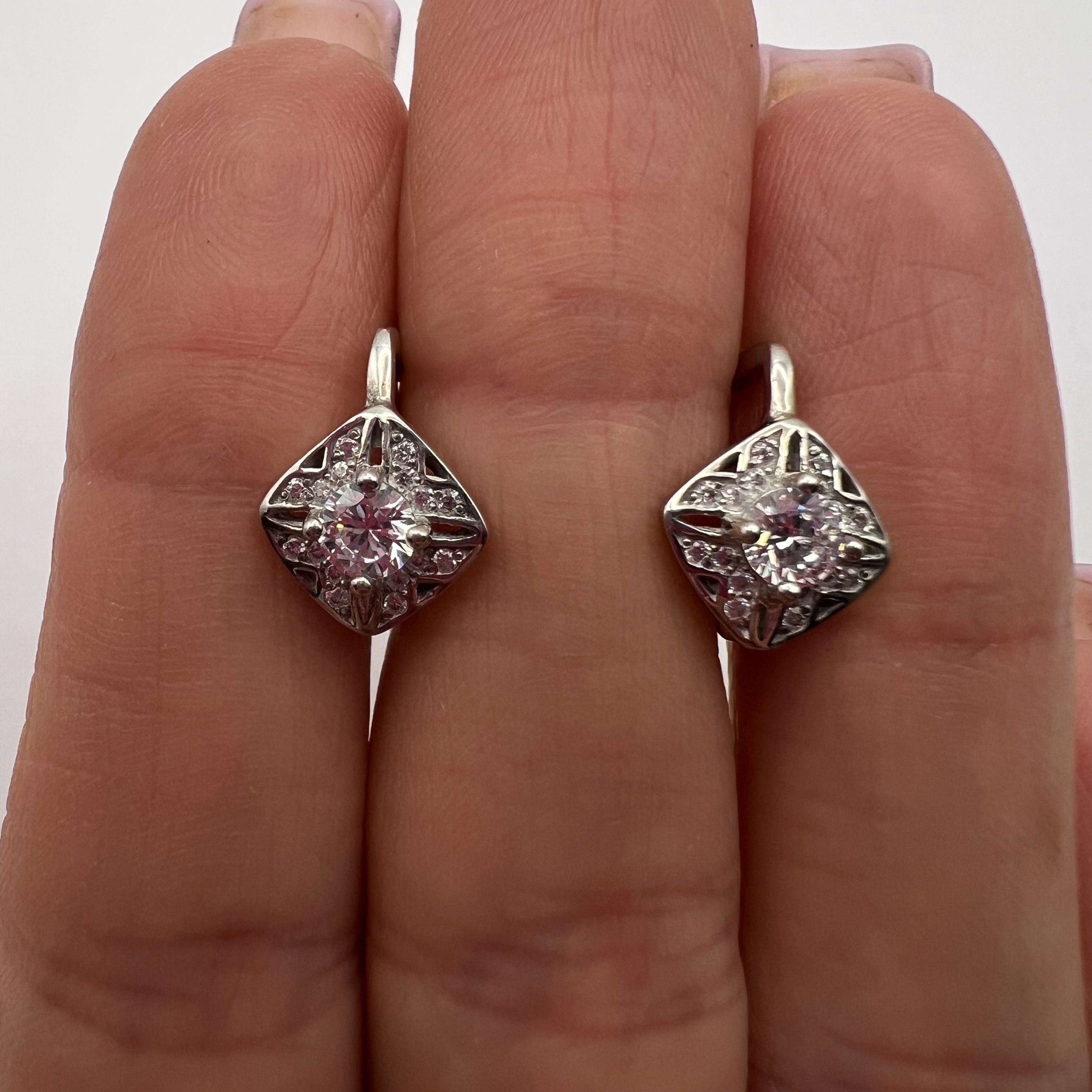 Sterling Silver Vintage Stud Earrings Sterling Silver 925 Jewelry 2.7gr Size ONE SIZE - 2 Thumbnail