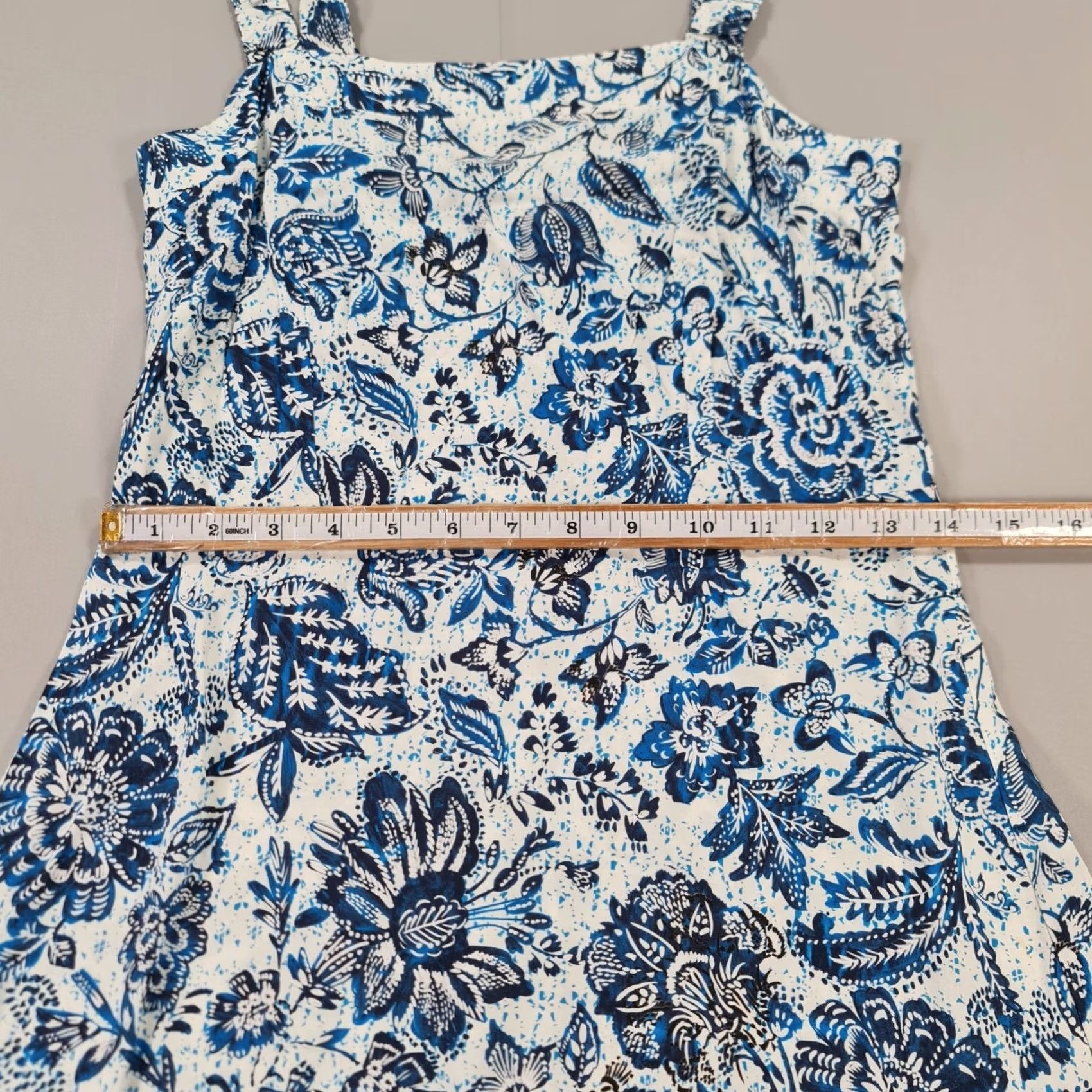 Velvet Velvet by Graham & Spencer Womens Dress XS Floral Sleeveless Tank Midi Blue Square Neck Size XS / US 0-2 / IT 36-38 - 6 Thumbnail