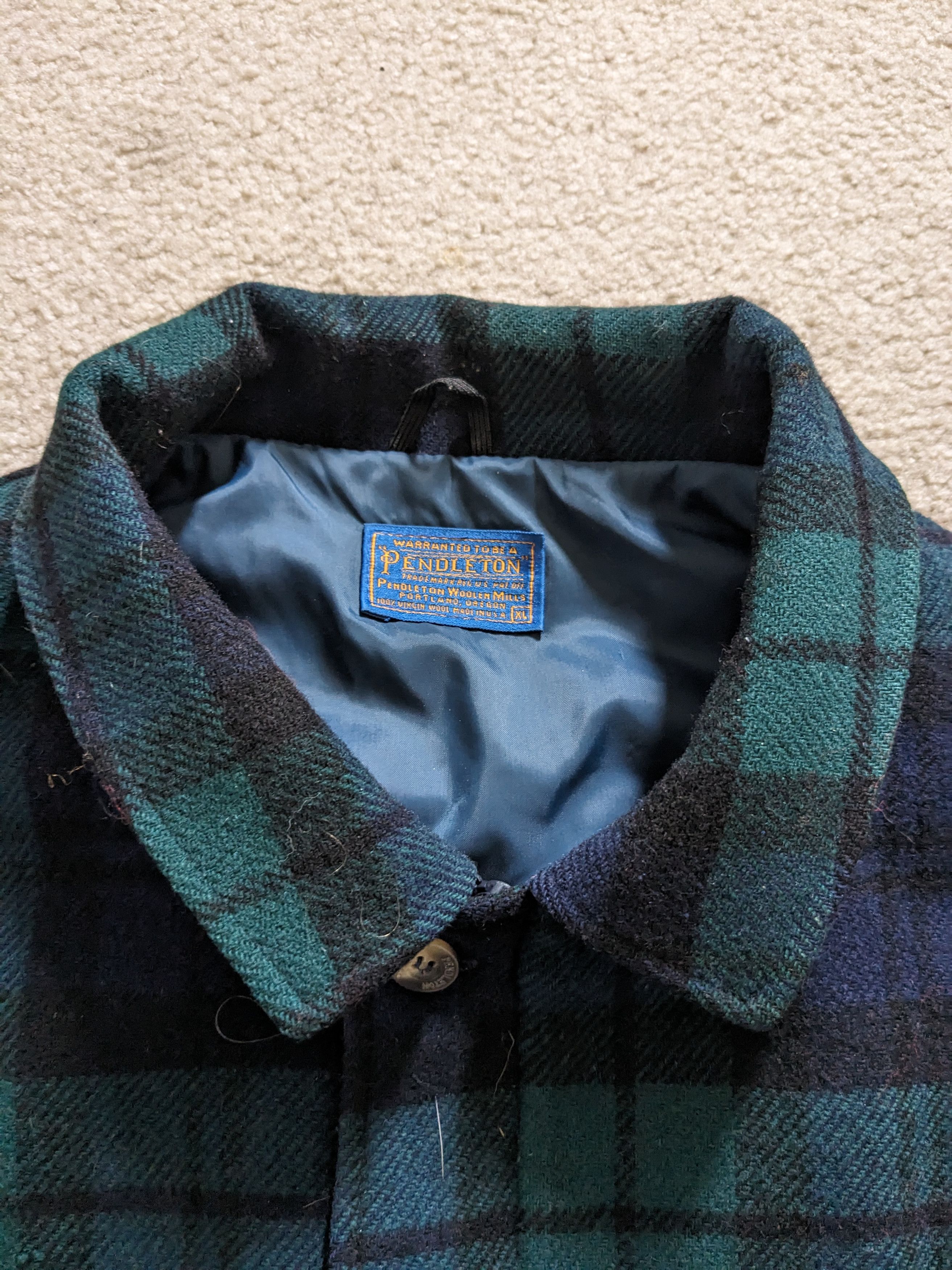 Pendleton outlets Virgin Wool Blend Plaid Shadow Coat