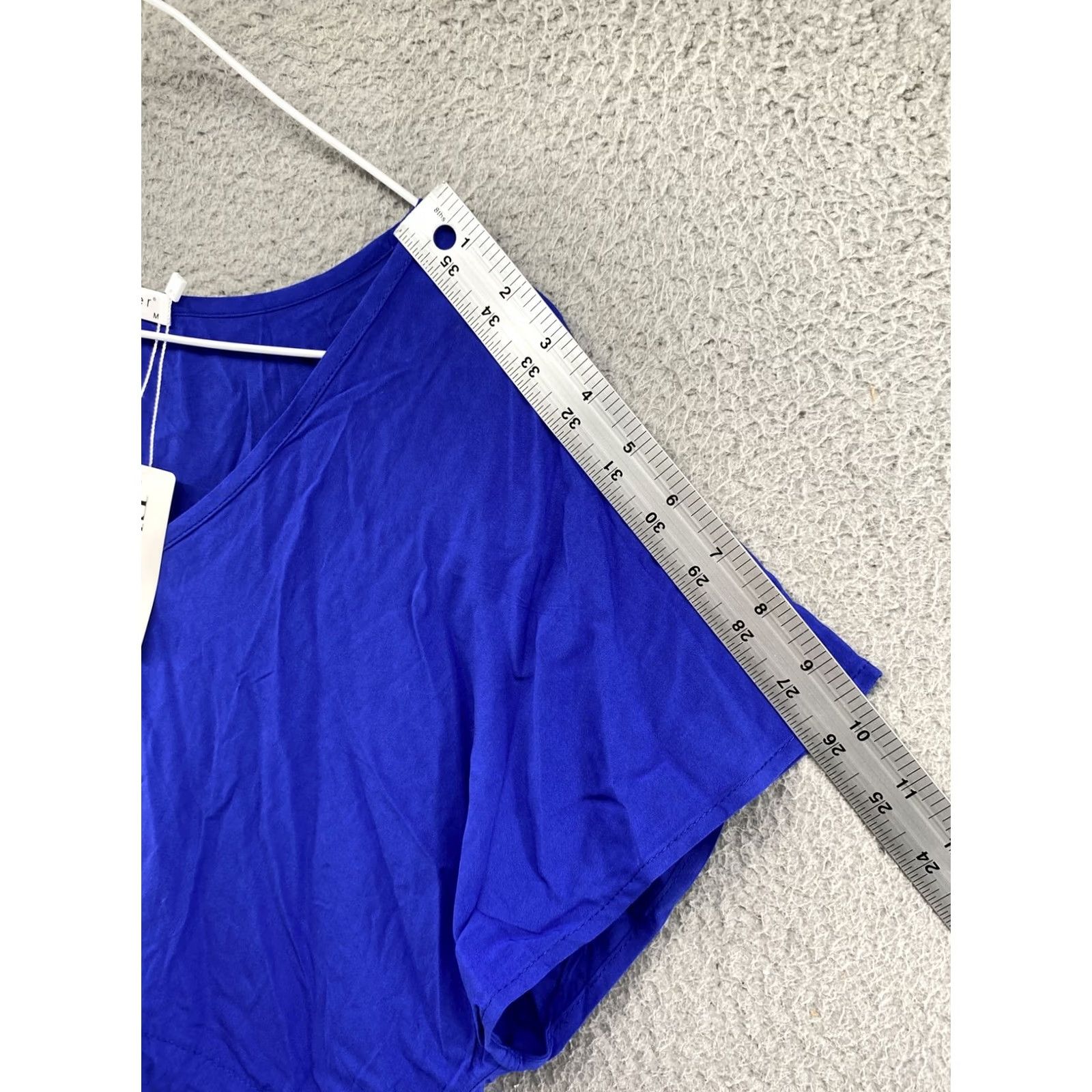 Vintage Ekouaer Women's V-Neck Loungewear Short Sleeve Dress Blue M NEW Size 32" / US 10 / IT 46 - 5 Thumbnail