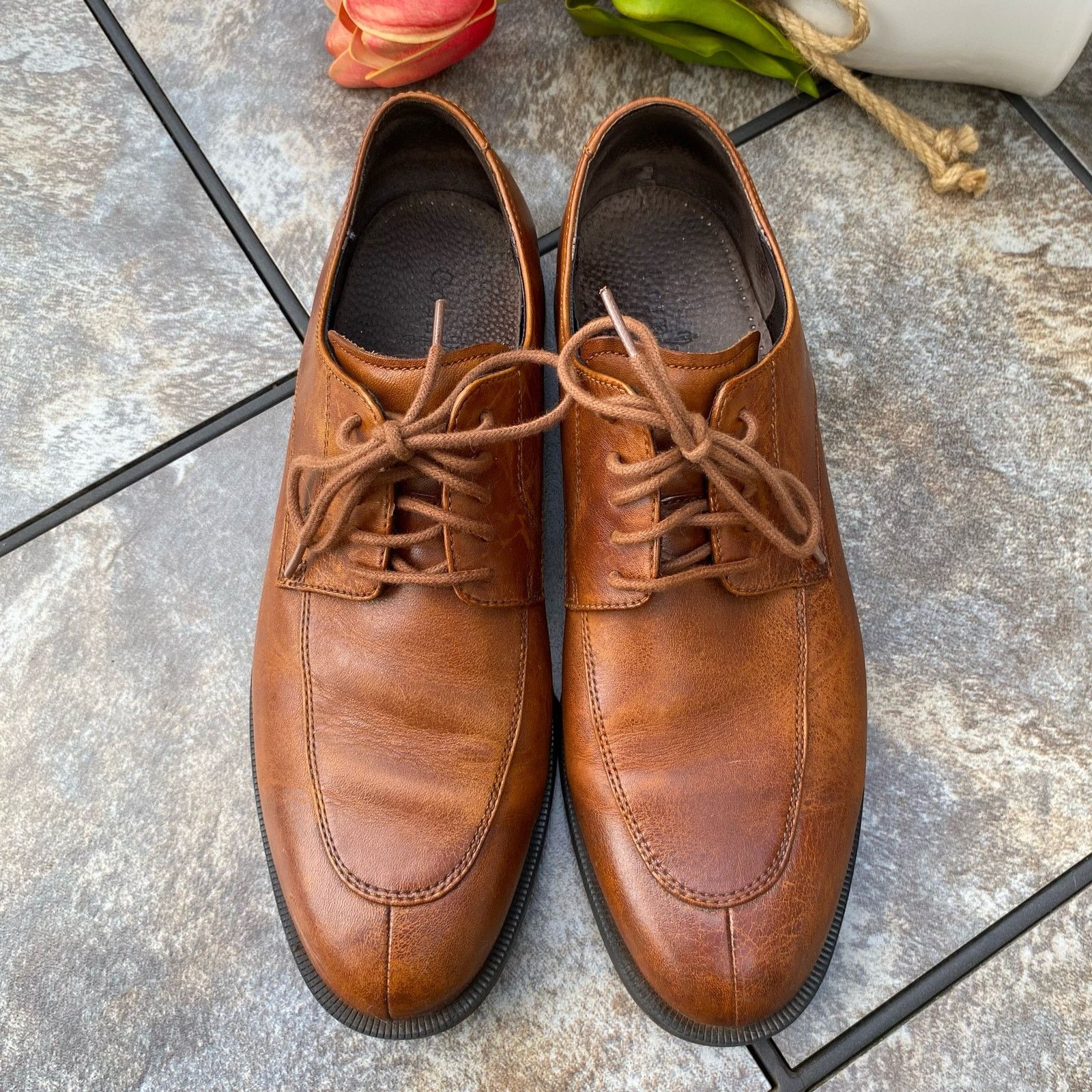 Cole Haan Cole Haan British Tan Collen Apron Derby Split Toe Size 10 Size US 10 / EU 43 - 4 Thumbnail