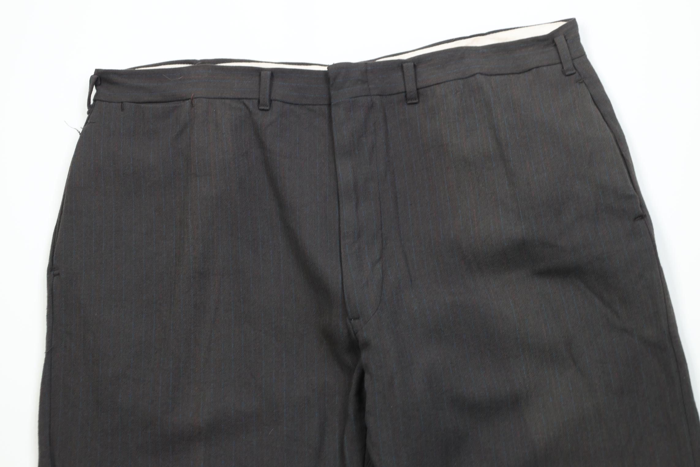 Vintage Vintage 50s Rayon Gabardine Striped Wide Leg Chino Pants USA Size US 38 / EU 54 - 2 Thumbnail