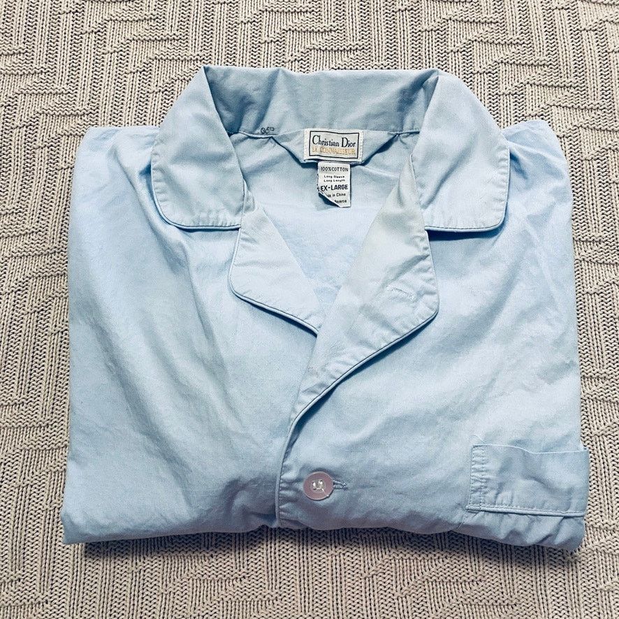 Dior Vintage Dior light blue button down pajama top Size ONE SIZE - 1 Thumbnail