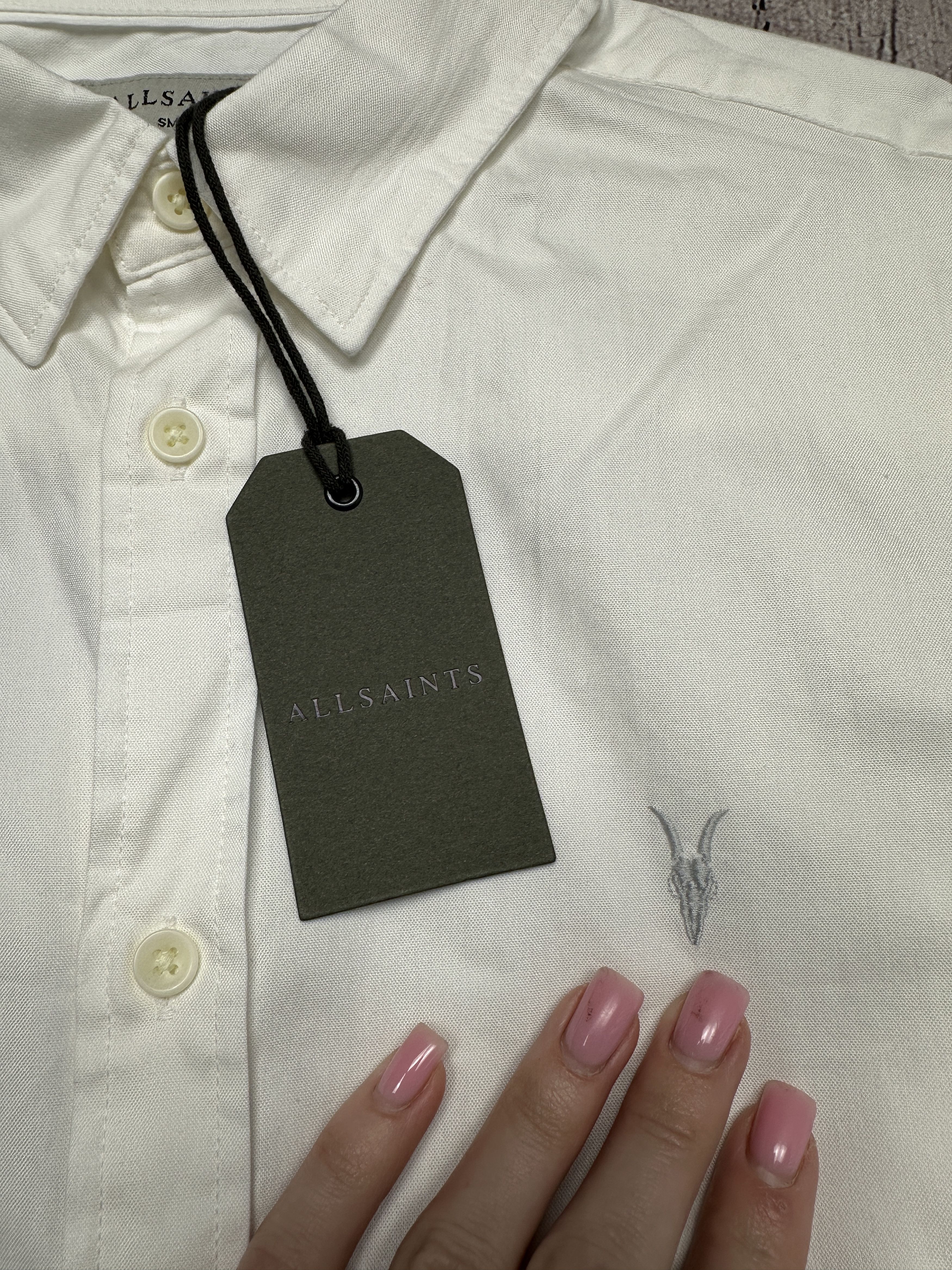 Allsaints NEW!! Allsaints Mens Redondo Long Sleeve White Shirt Size US S / EU 44-46 / 1 - 3 Thumbnail
