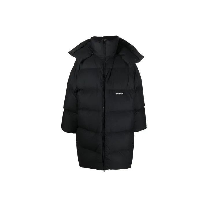 Off-White Off-White Black Hooded Puffer Jacket for Men 0079 Size US M / EU 48-50 / 2 - 1 Thumbnail