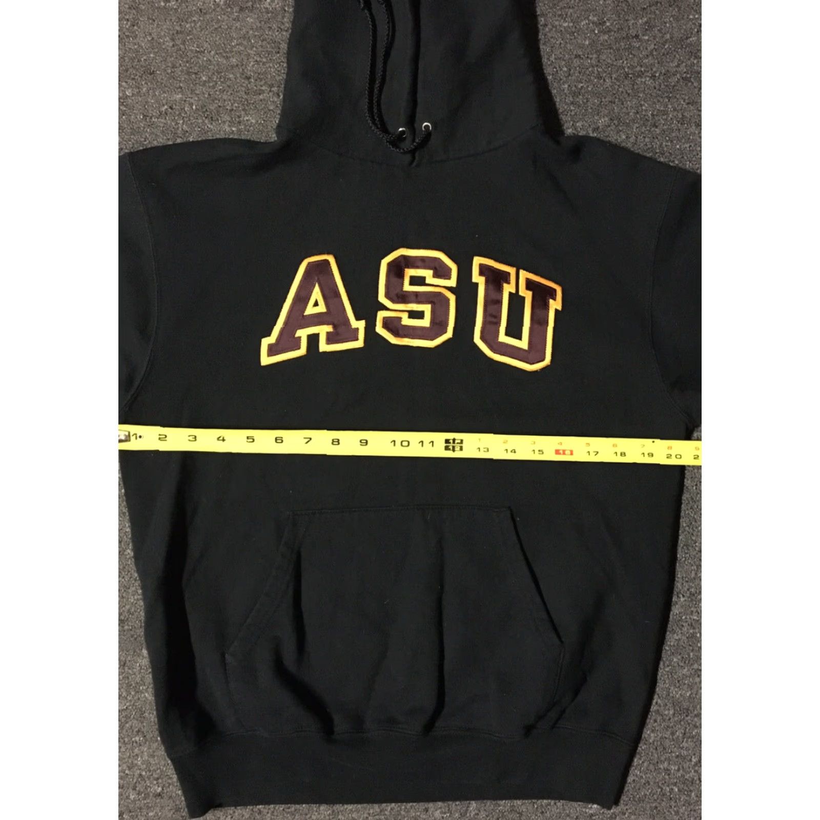 Champion VINTAGE Champion ASU Spellout Hoodie Sweatshirt Black Small Mens Pullover 90s College School Track Grunge Size US S / EU 44-46 / 1 - 4 Thumbnail