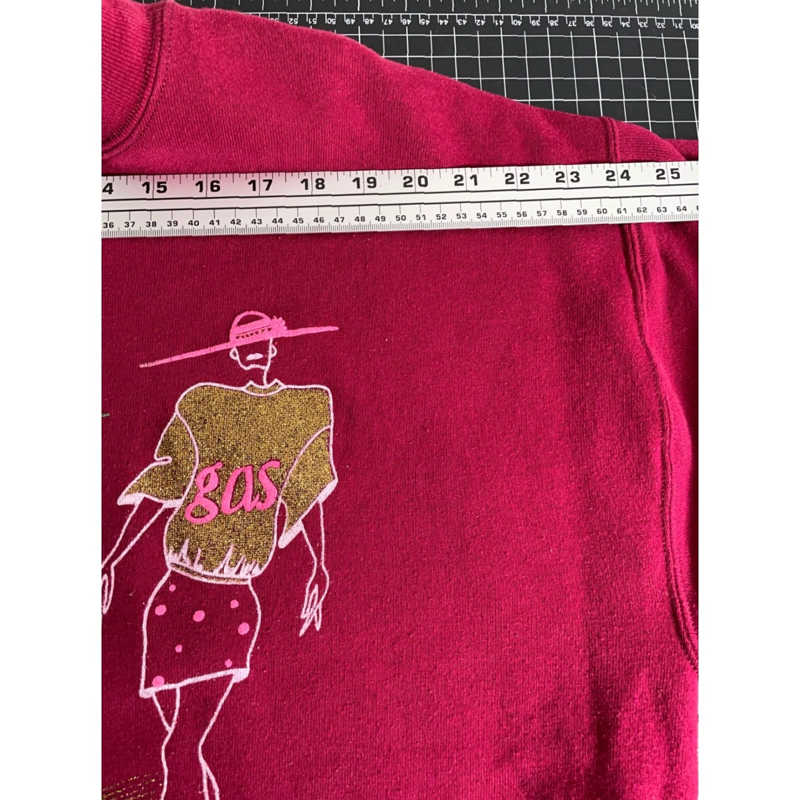 Vintage VTG Las Vegas Glittery Hat Ladies Sweatshirt Adult XL Dark Red Crewneck Size XL / US 12-14 / IT 48-50 - 7 Thumbnail