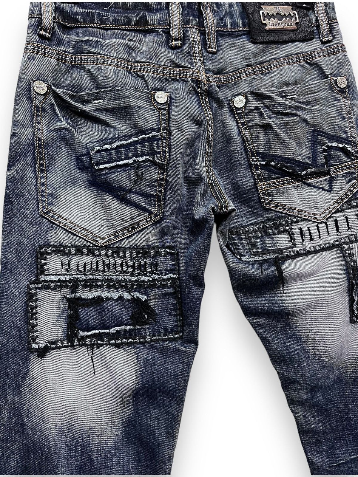 Other 🔥HIGHNESS Handmade Punk Grunge Boro Patchwork SlimFit Denim Size US 28 / EU 44 - 12 Thumbnail