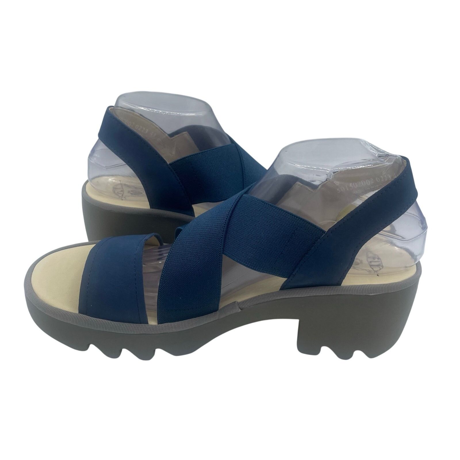 Fly London FLY London Taji502FLY Low Block Heel Crossover Sandals Blue Size US 10 / IT 40 - 5 Thumbnail
