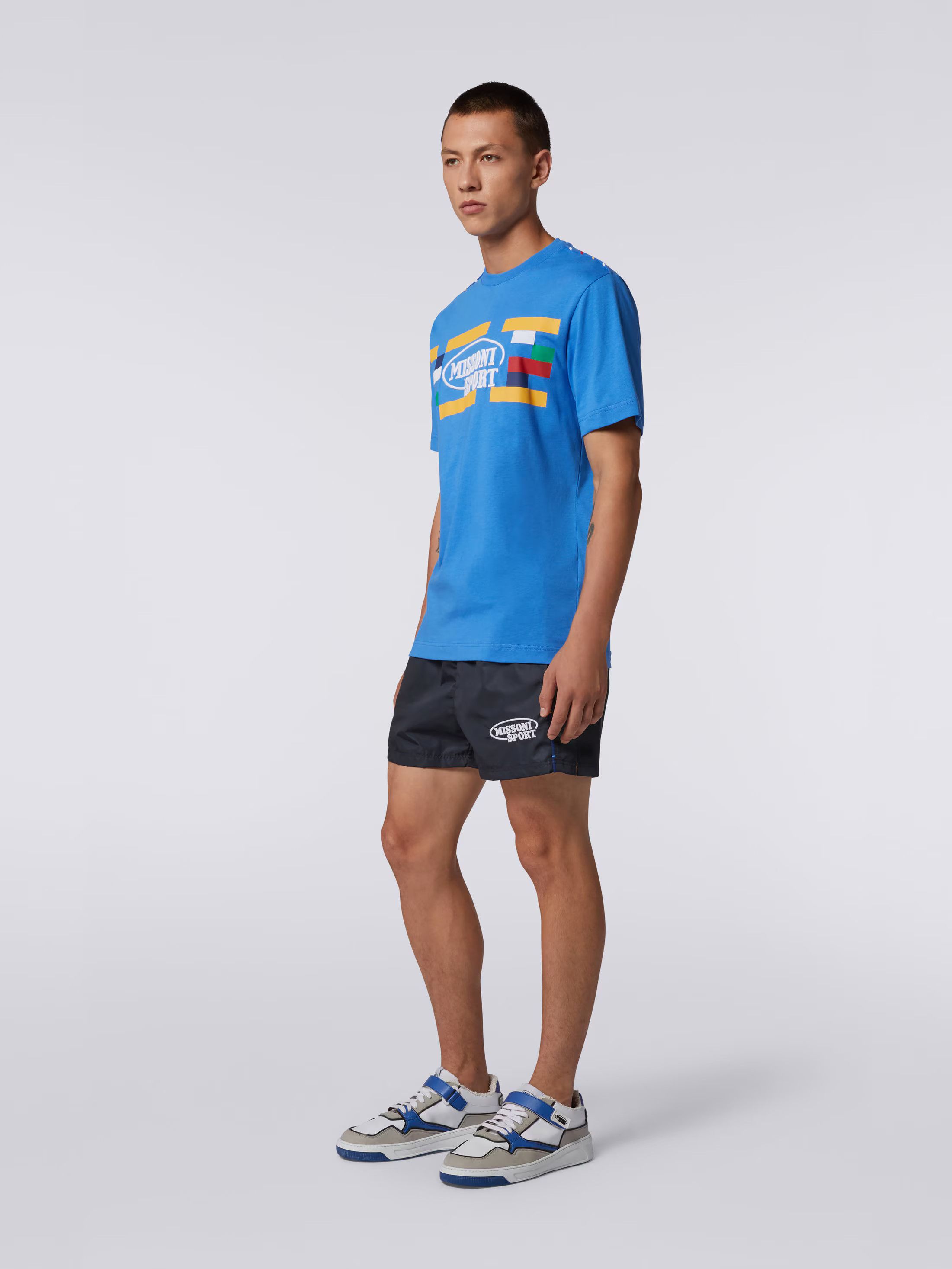 Missoni o1mle1025 Embroidered Logo Shorts in Blue Size US 36 / EU 52 - 2 Thumbnail