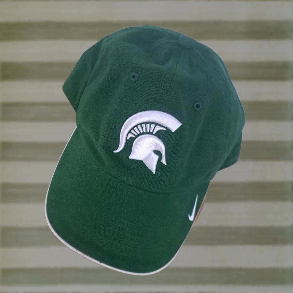 Nike VINTAGE? Michigan State Spartans Nike Baseball Hat Adjustable Men Green Cap Size ONE SIZE - 1 Thumbnail