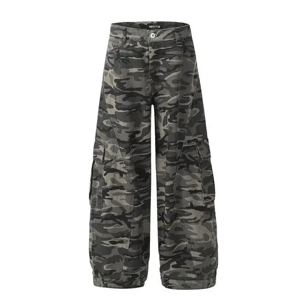 Japanese Brand Camouflage men's loose wide-leg cargo scimitar jeans Size US 34 / EU 50 - 1 Thumbnail