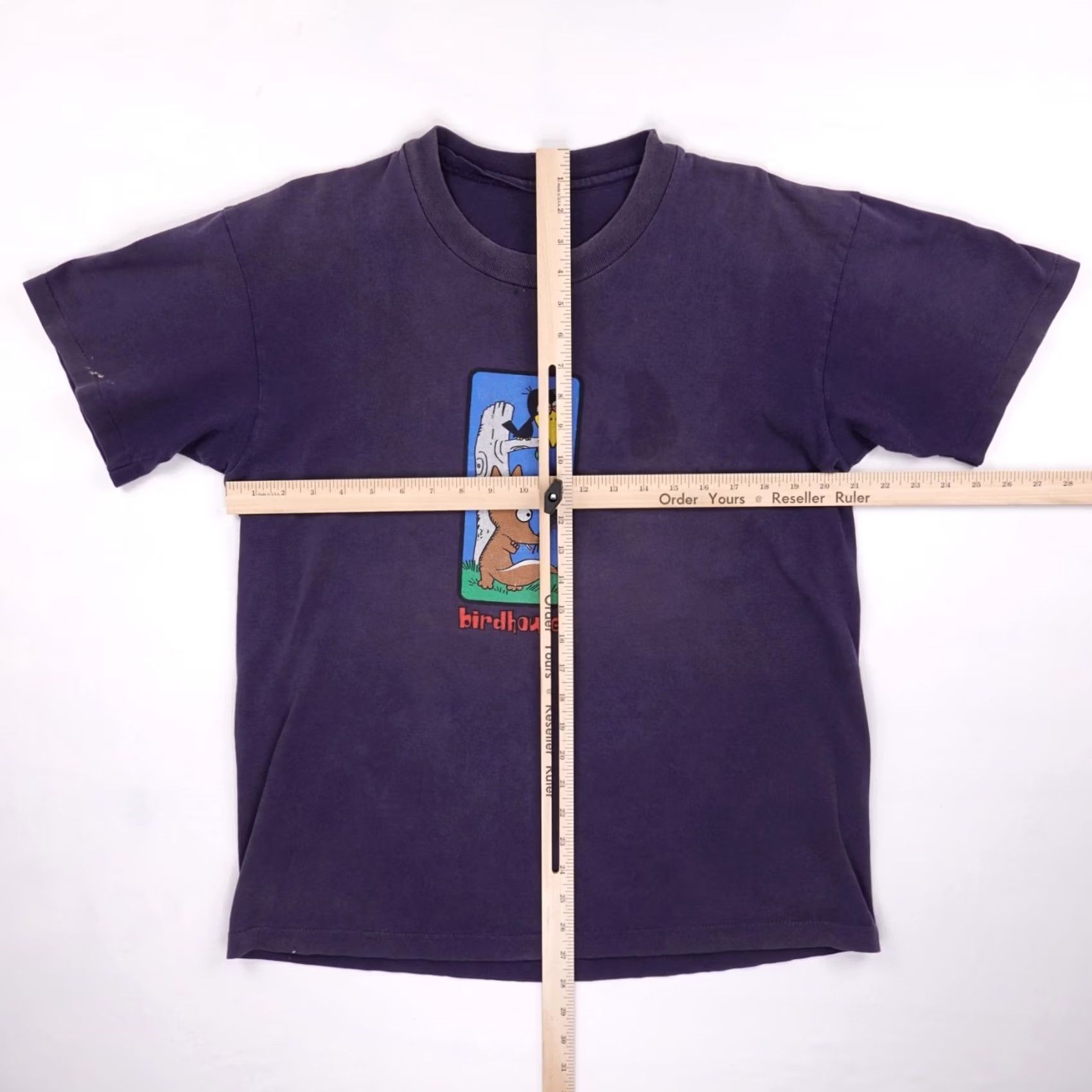 Vintage VINTAGE Birdhouse Shirt L Men's 1990s Navy Ocean Howell Mr Fox Graphic Tee Cotton Short Sleeve Blue 90s Size US L / EU 52-54 / 3 - 6 Thumbnail