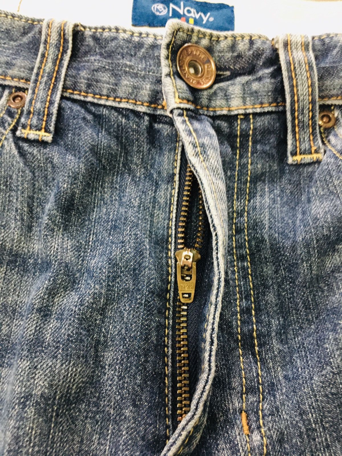 Japanese Brand Navy Distressed Jeans (15) Size US 31 - 10 Thumbnail