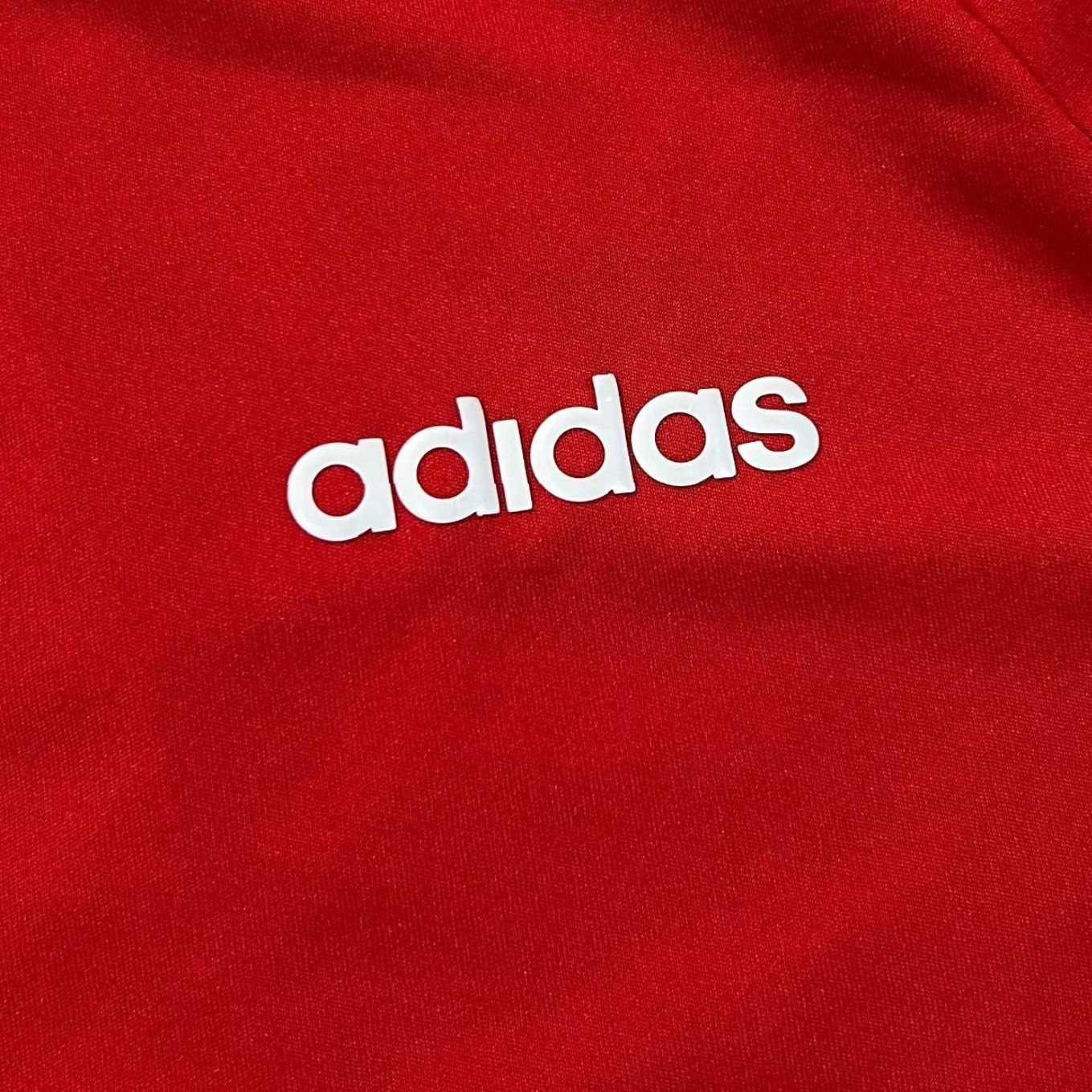 Adidas Adidas Three Stripe Mini Spellout Polyester Red Short Sleeve T-Shirt Large Size US L / EU 52-54 / 3 - 3 Thumbnail