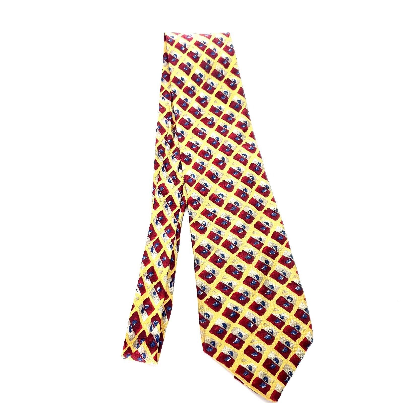 Vintage Altea Light Yellow Silk Tie Woven Geometric Knit Size ONE SIZE - 5 Thumbnail