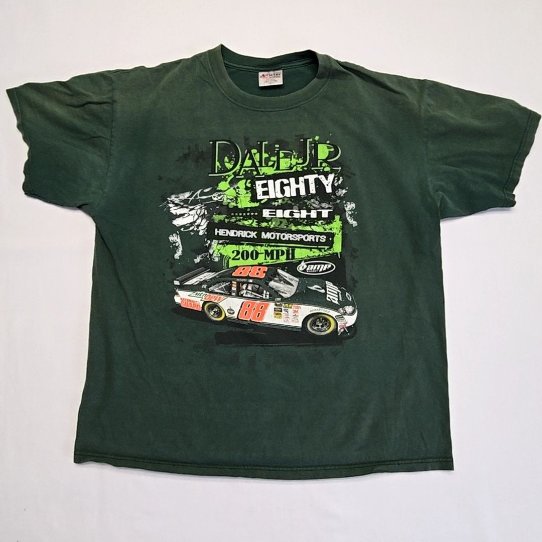 Chase Authentics Dale Jr NASCAR Shirt AMP Green XL Graphic Racing Tee Size US XL / EU 56 / 4 - 1 Thumbnail