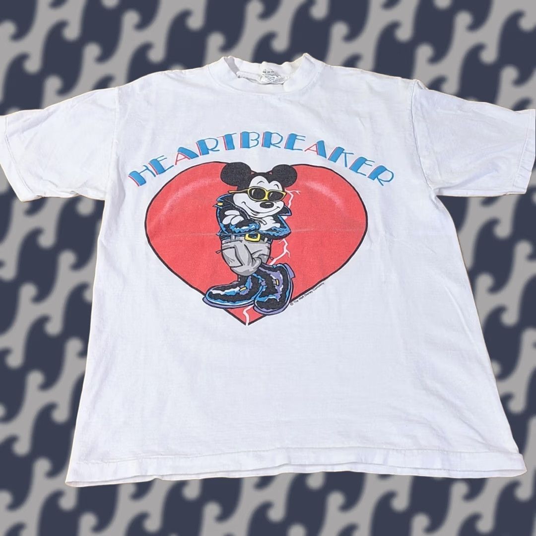 Disney VINTAGE Mickey Mouse Heartbreakers T Shirt Disney Shirt Men White Medium Mickey Mouse Logo 90s Cartoon Size US M / EU 48-50 / 2 - 1 Thumbnail