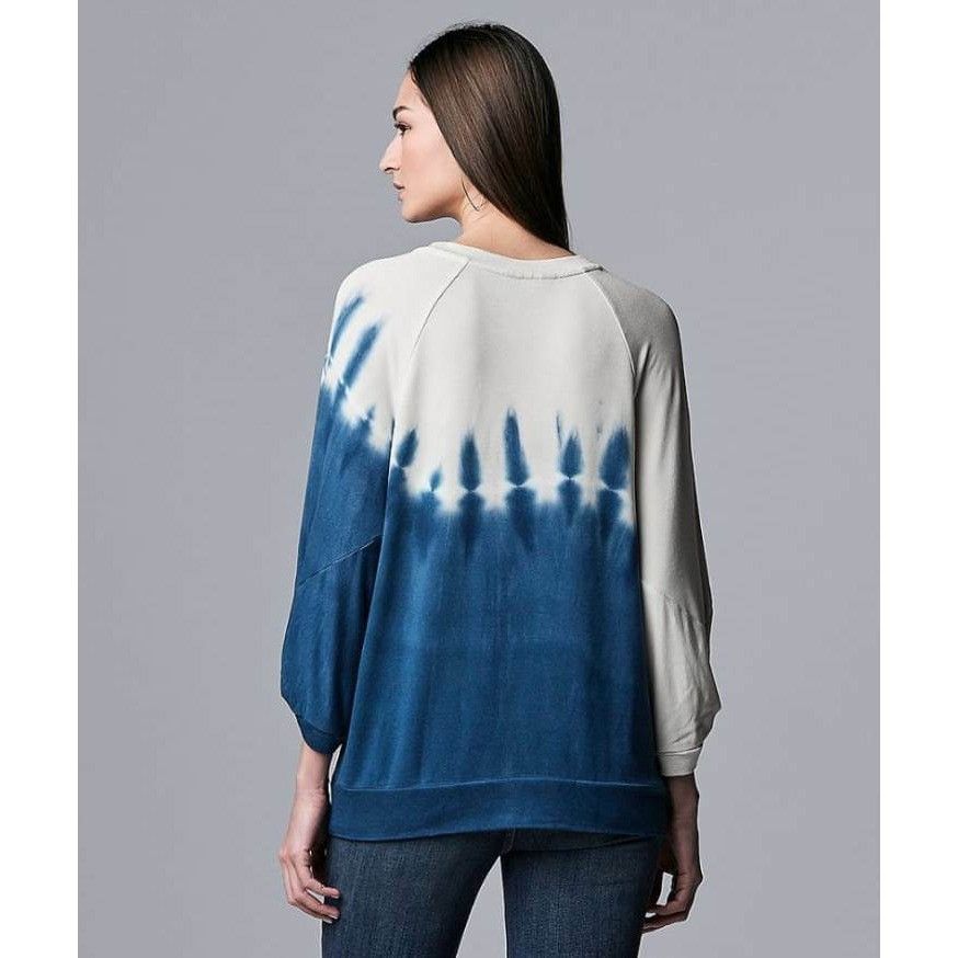 Other ⭐Womens Indigo Shibori Tie Dye Pullover Sweatshirt White Dol Size XS / US 0-2 / IT 36-38 - 2 Thumbnail