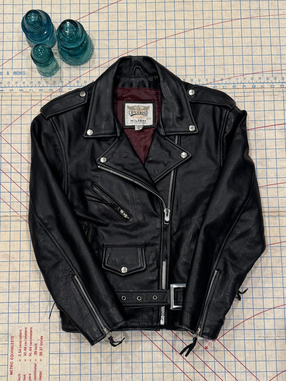 Wilsons Leather Wilson’s Leather Open Road Black Leather Motorcycle Jacket Size US M / EU 48-50 / 2 - 3 Thumbnail