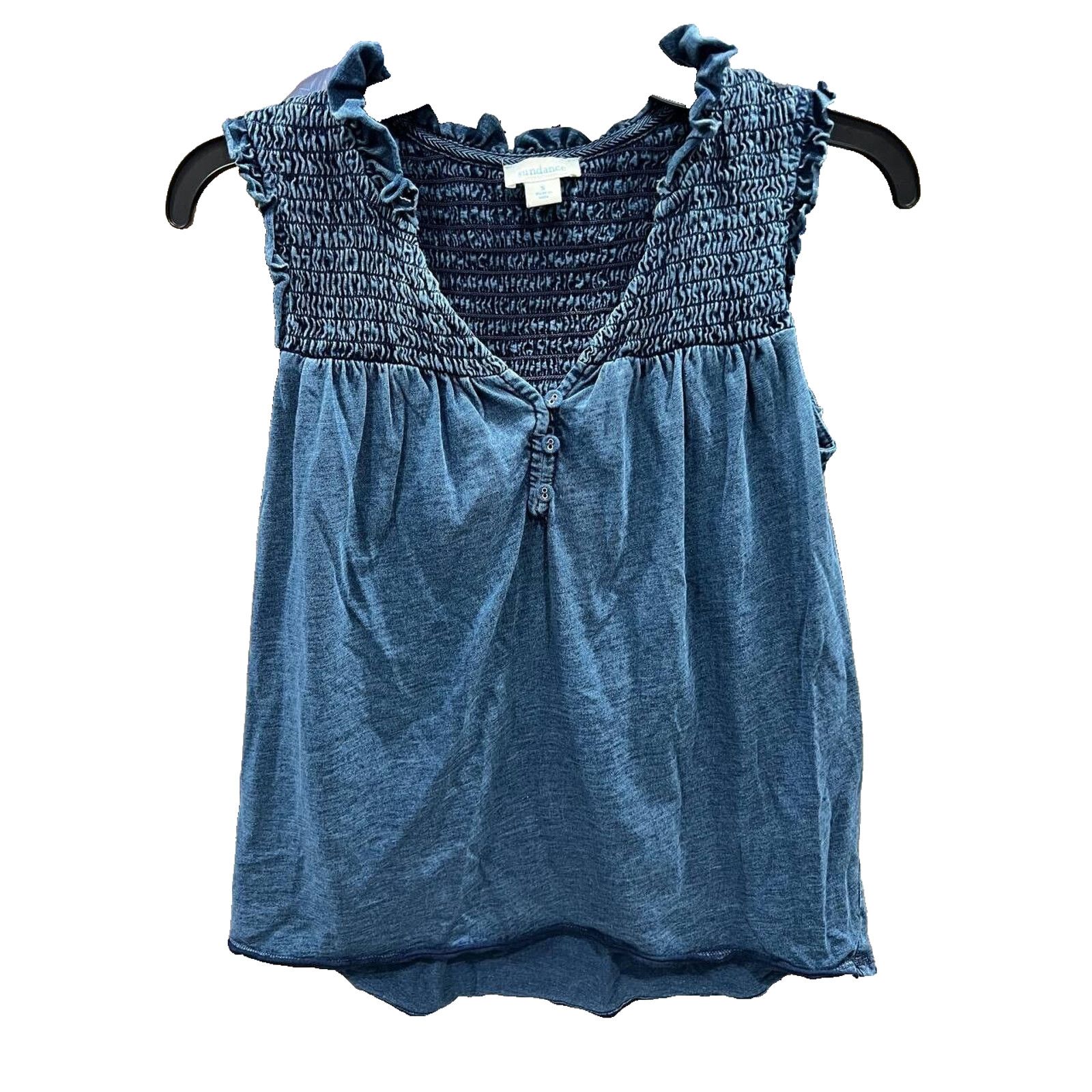 Sundry Sundance Sleeveless Smocked Cotton Tank Boho Peasa S A000434 Size S / US 4 / IT 40 - 1 Thumbnail