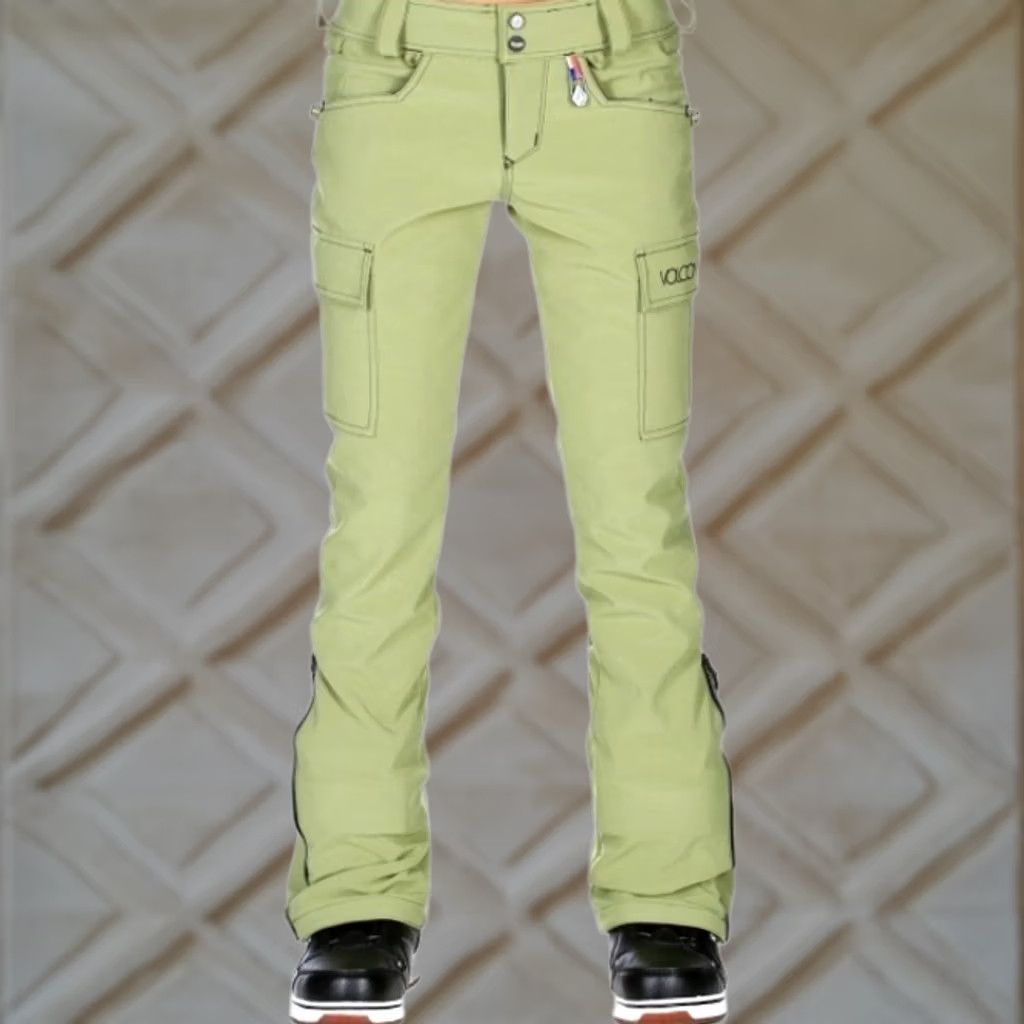 Volcom VINTAGE Volcom Pants? No, Vintage: No — Volcom Cargo Pants Women Large Green Bootcut Inseam 34in Leather? Size 36" / US 14 / IT 50 - 1 Thumbnail