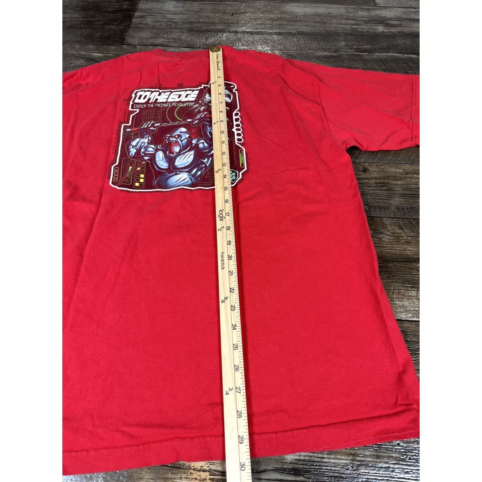 Vintage VINTAGE Enter The Primate Revolution T-Shirt Mens XL Red Cotton Short Sleeve Crew Neck Prime Cut Tees Size US XL / EU 56 / 4 - 3 Thumbnail
