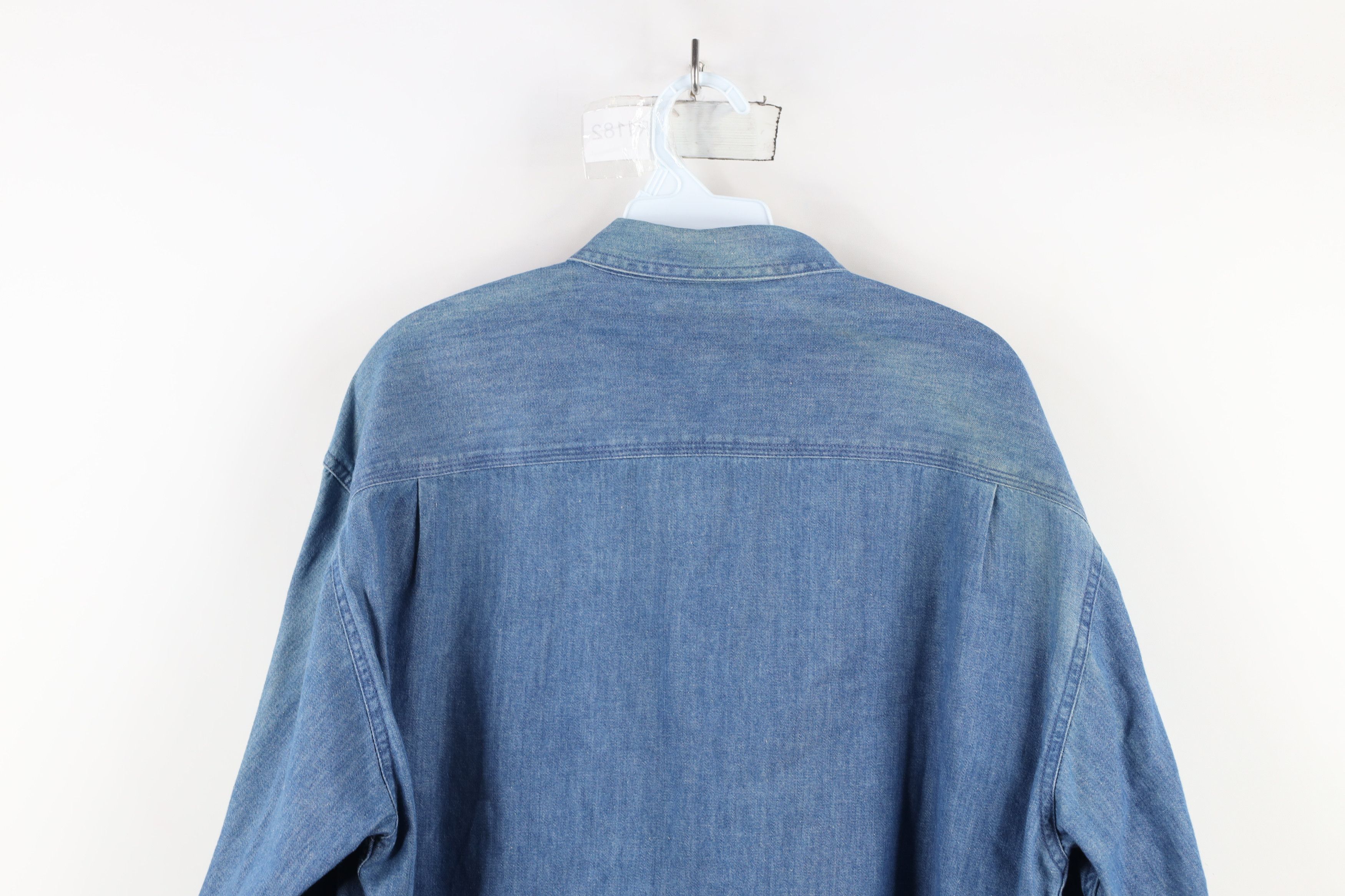 Vintage Vintage 90s Streetwear Fit Denim Jean Button Down Shirt Size US M / EU 48-50 / 2 - 14 Thumbnail