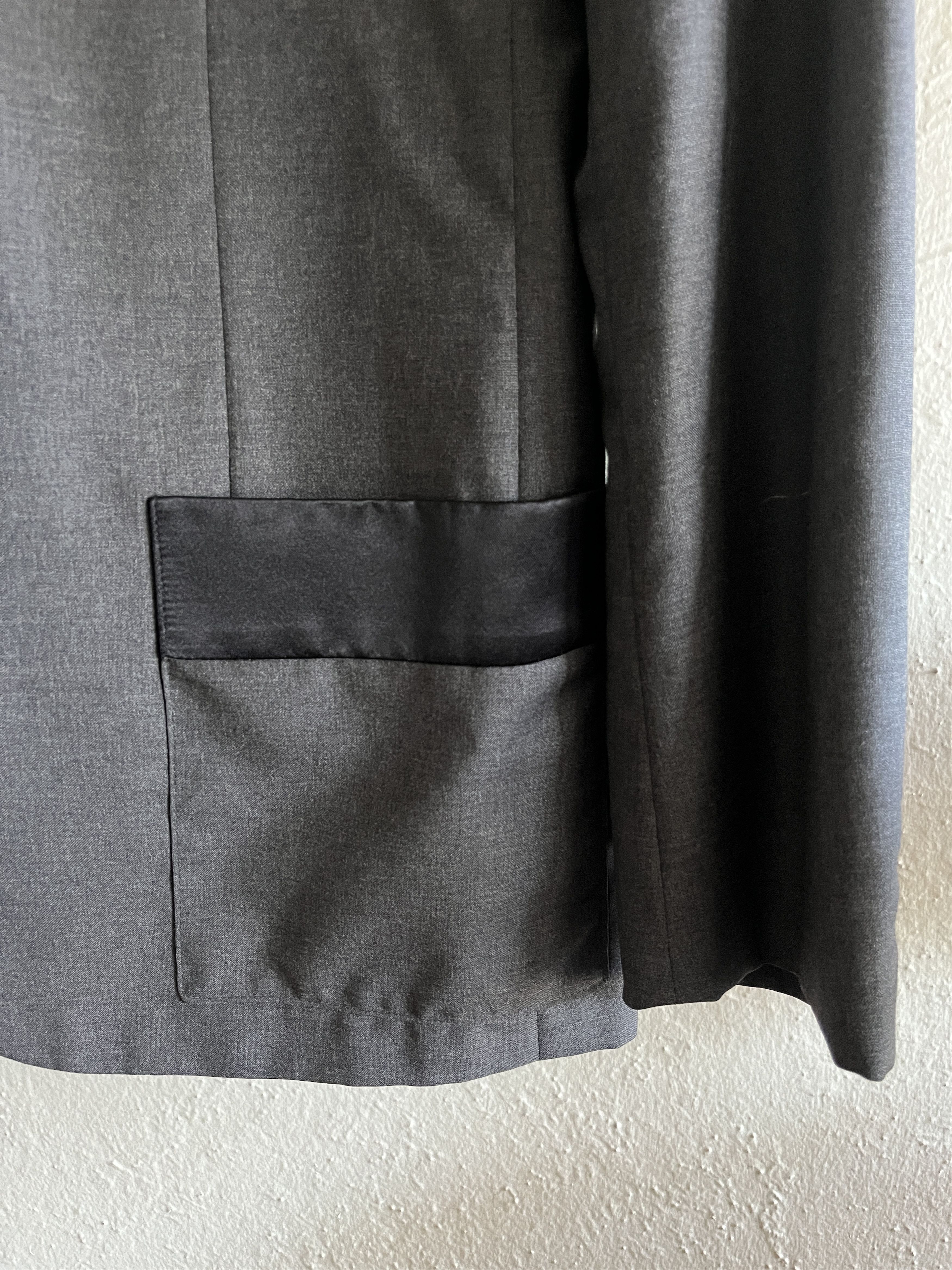 Dior × Hedi Slimane Dior Homme Navigate Blazer Jacket Grey Satin FW07 Slimane Size 48R - 6 Thumbnail