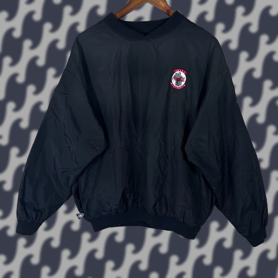 Vintage Charles River Coca-Cola Wisconsin Windbreaker Jacket M Mens Black Windbreaker Logo Embroidered Pullover Navy XD Size US M / EU 48-50 / 2 - 1 Thumbnail