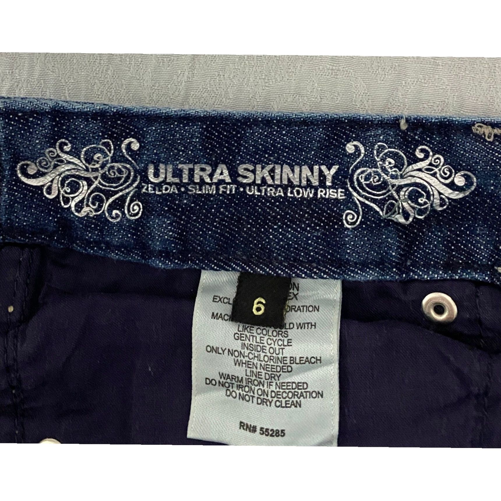 Express Express Jeans Womens 6 Blue Zelda Ultra Skinny Distressed Ripped Rhinestone Size 28" / US 6 / IT 42 - 7 Thumbnail