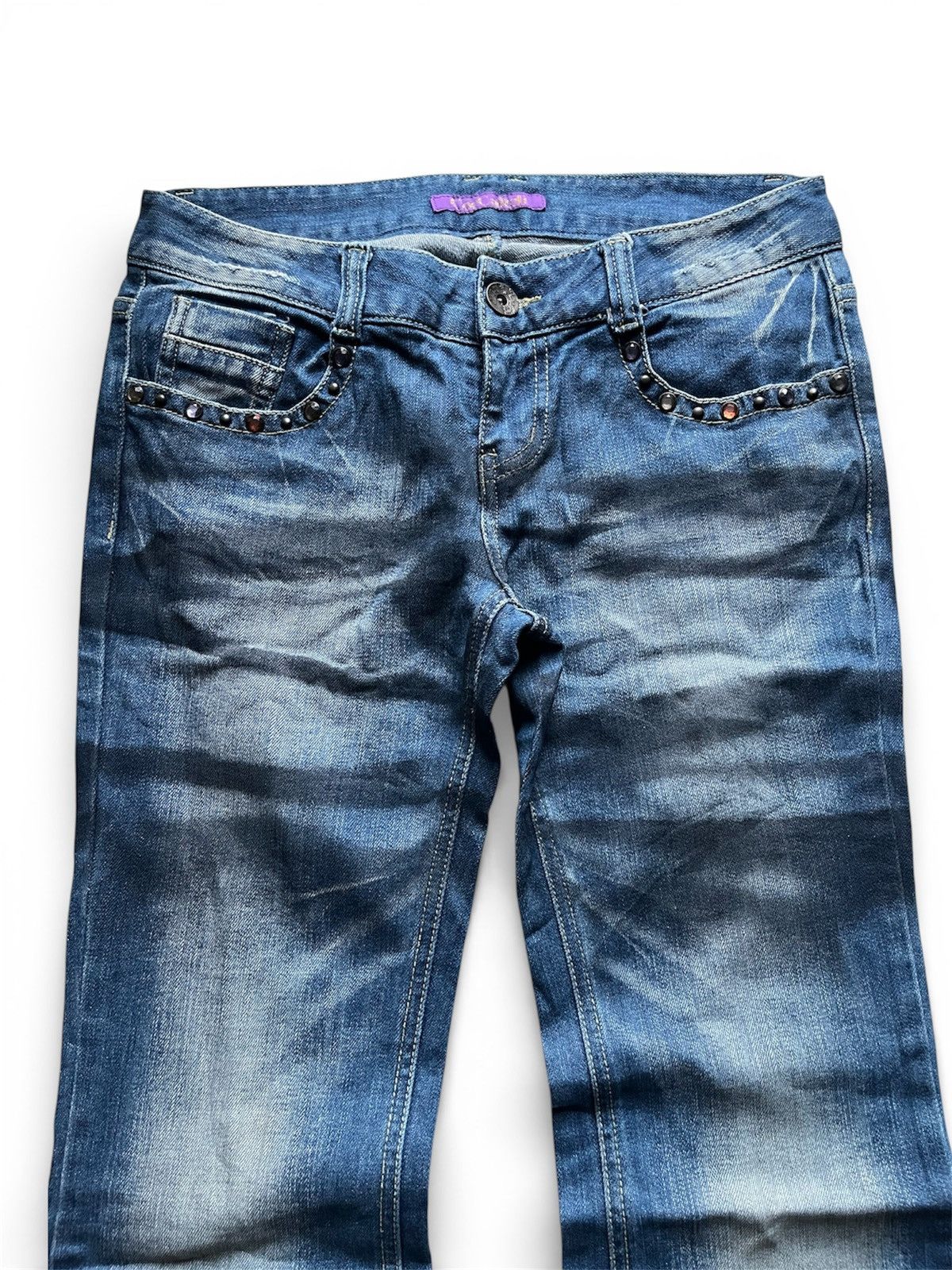 Tornado Mart corcaroli studed flared zebra denim pants Size US 30 / EU 46 - 4 Thumbnail