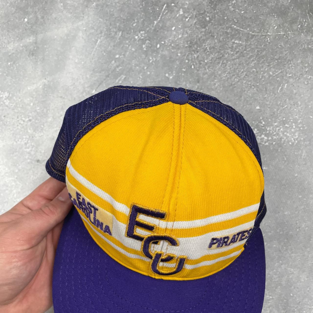 NFL × Vintage Vintage 80s East Carolina Pirates Double Knit Trucker Hat Size ONE SIZE - 8 Thumbnail