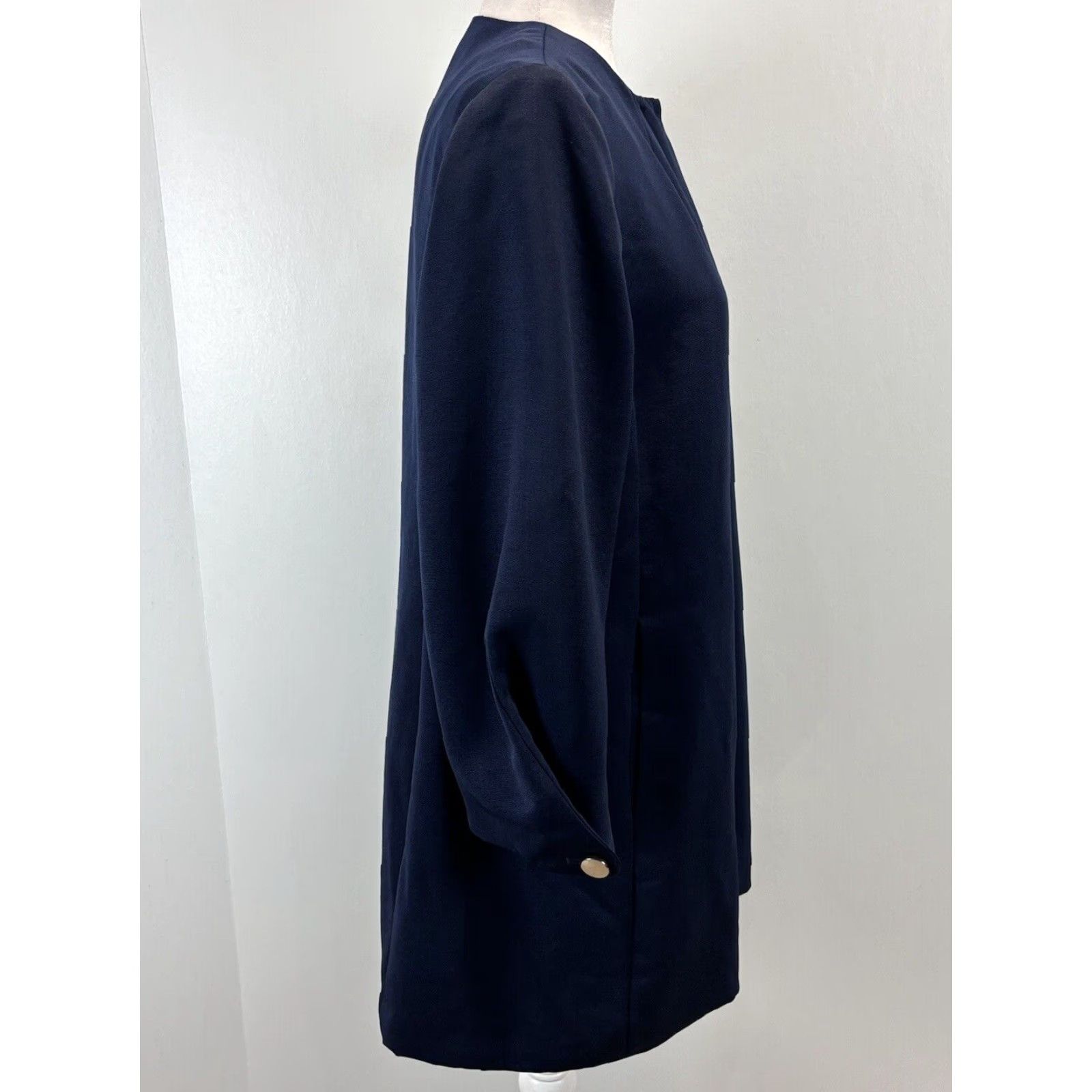 Vintage Chico's Faille Topper Jacket Sz 1 US Medium Navy 3/4 Sleeve Full Zip Womens Jacket Size M / US 6-8 / IT 42-44 - 4 Thumbnail