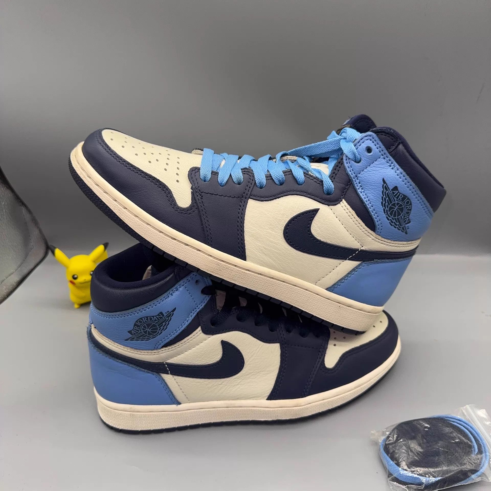 Nike Jordan AJ1 Black Blue White 555088-140 Size US 8.5 / EU 41-42 - 5 Thumbnail