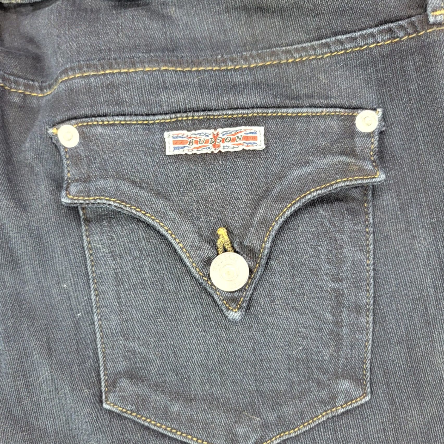 Hudson Hudson Jeans Womens 31 Skinny-Fit Flap Dark Wash Denim Cotton Polyester Spandex Zip Button Back Pockets Slim Jeans 92% Cotton Stretch Size 24" / US 00 / IT 34 - 4 Thumbnail