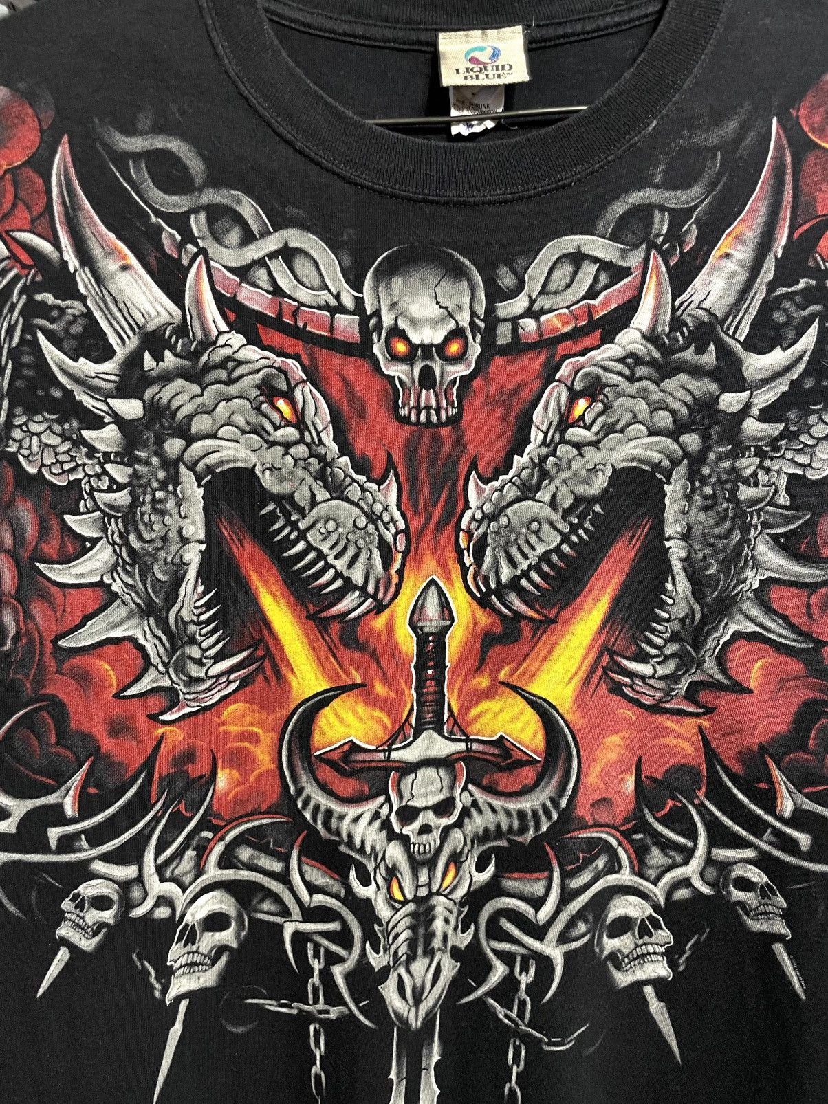 Liquid Blue Vintage 00s Liquid Blue Dragon Sword All Over Print T-Shirt Size US XL / EU 56 / 4 - 4 Thumbnail