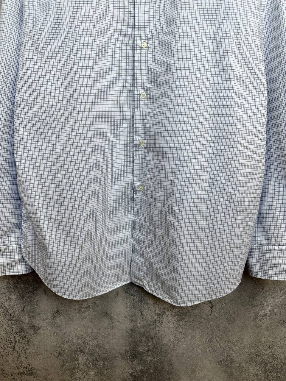 Brioni Brioni Dress Shirt Button Up Blue Micro Check LS Made Italy Size US XL / EU 56 / 4 - 7 Thumbnail