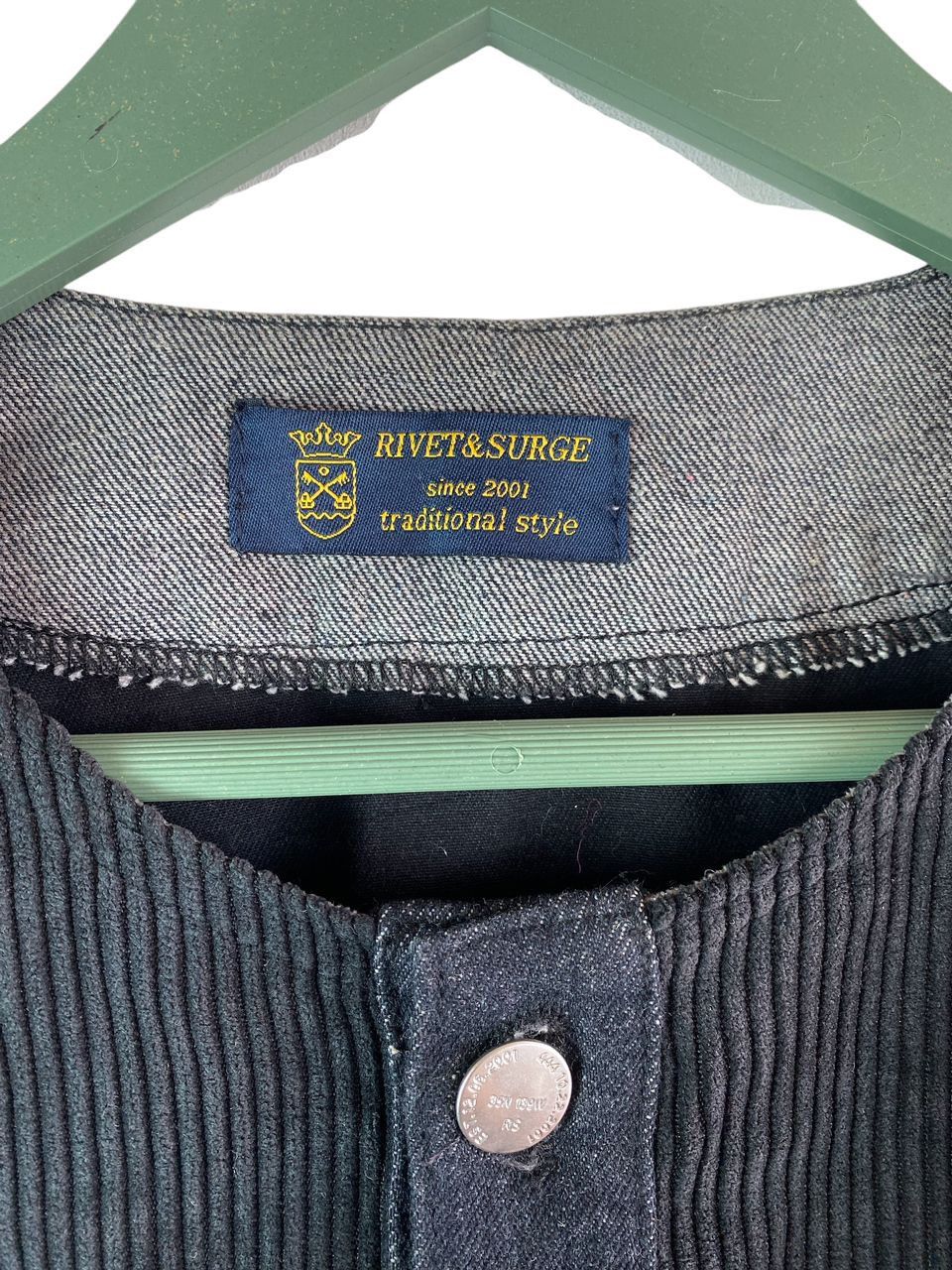 Japanese Brand Rivet & Surge art of fabric mix fabric patch chore jacket Size US L / EU 52-54 / 3 - 6 Thumbnail