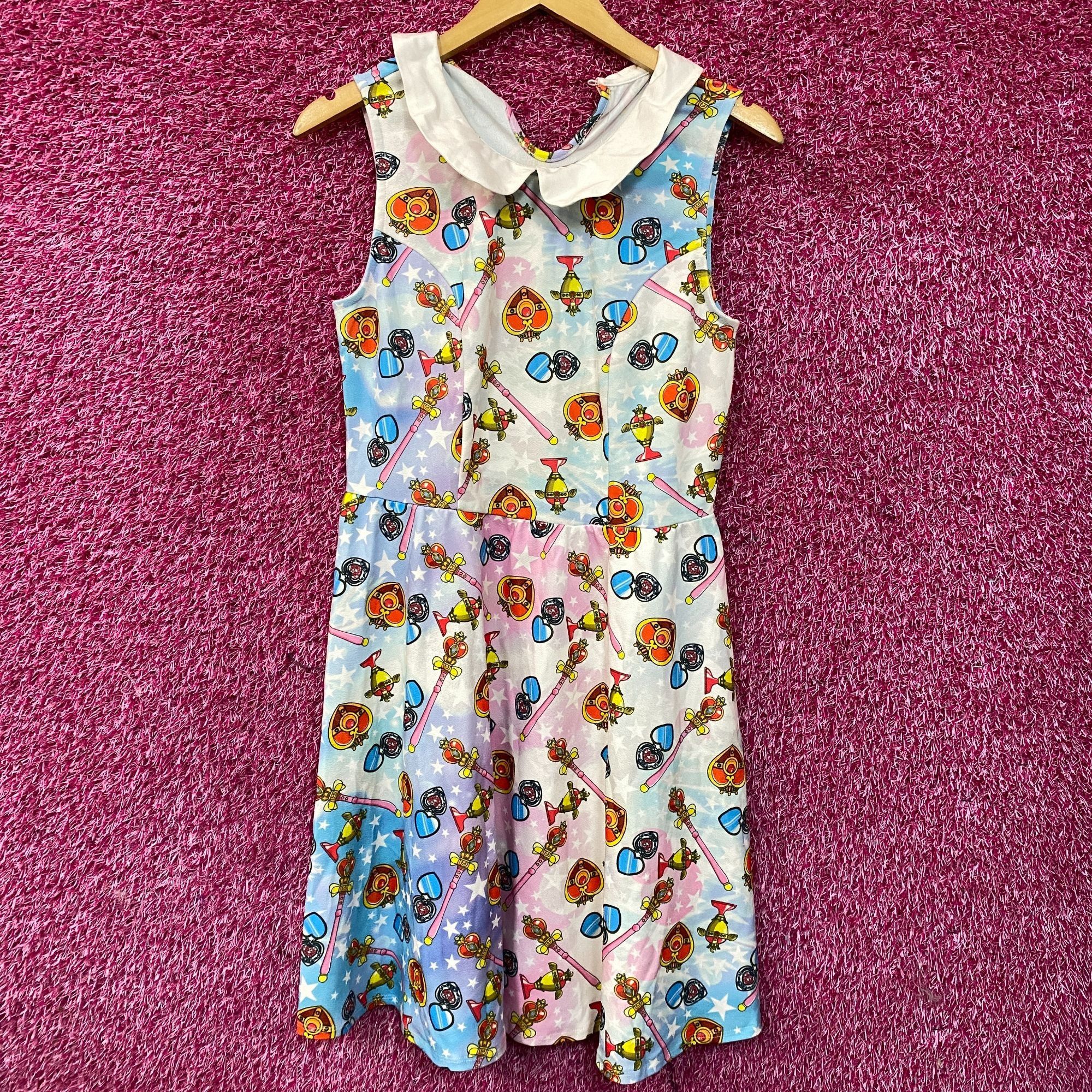 Anime Pretty Guardian Sailor Moon Graphic Print Dress Medium Size M / US 6-8 / IT 42-44 - 3 Thumbnail