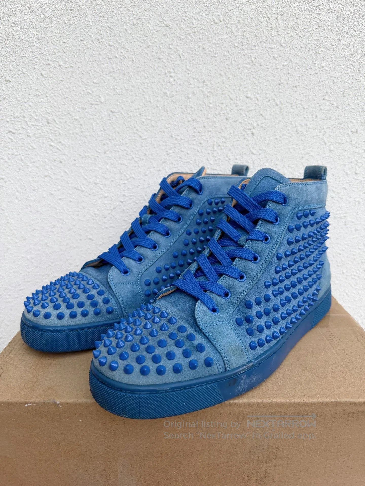 Christian Louboutin Christian Louboutin Suede Studded High-Top. Size US 10 / EU 43 - 4 Thumbnail