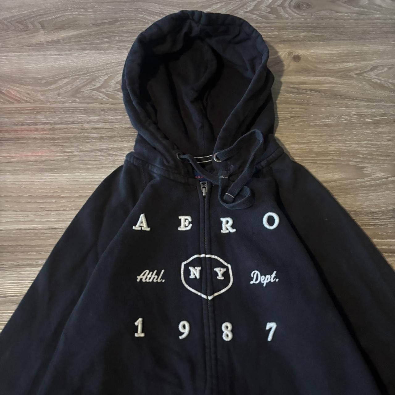 Aeropostale Crazy Vintage Y2K/2000s Cute Black Aeropostale Zip Up Hoodie! Size M Size M / US 6-8 / IT 42-44 - 2 Thumbnail